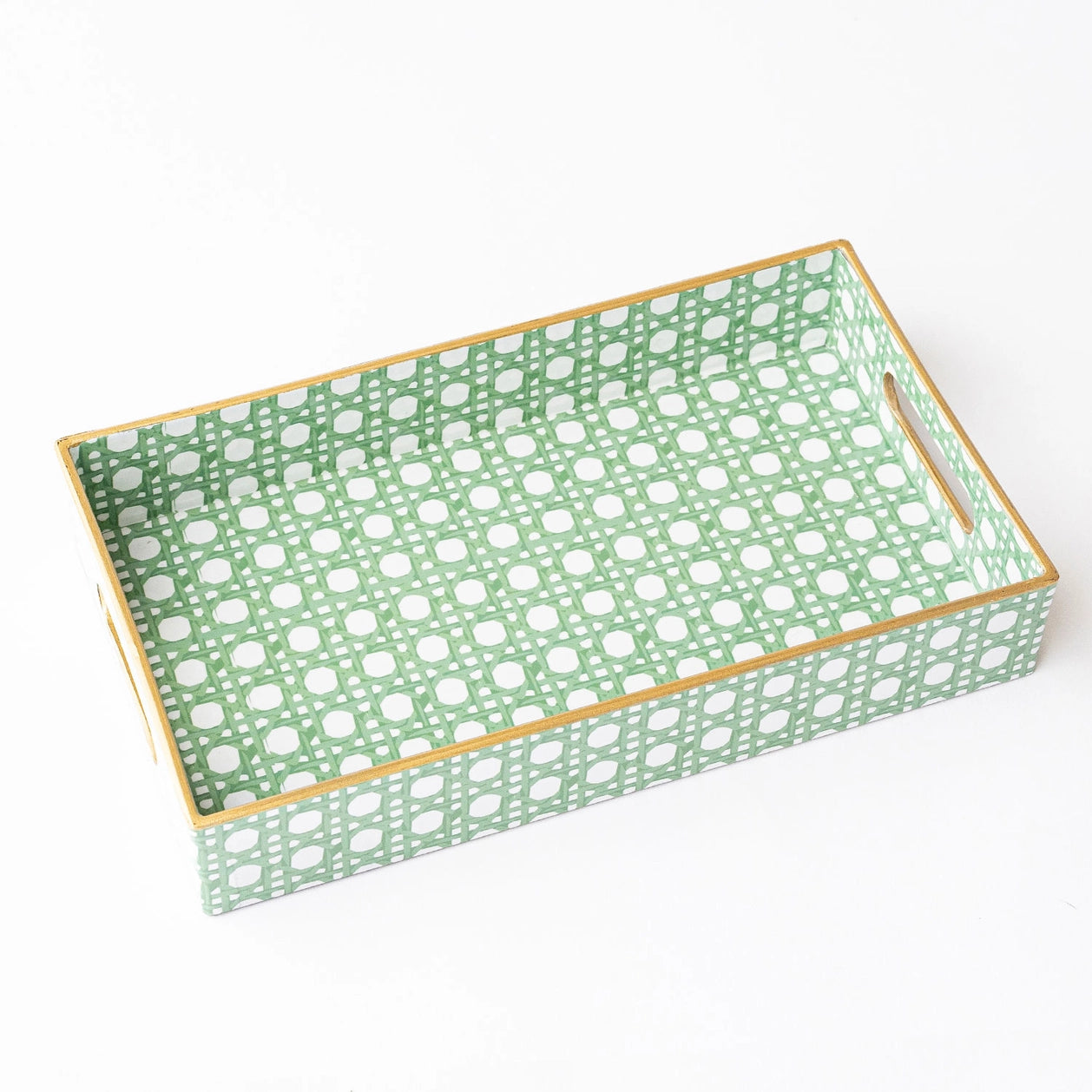 Green Cane Vanity Tray