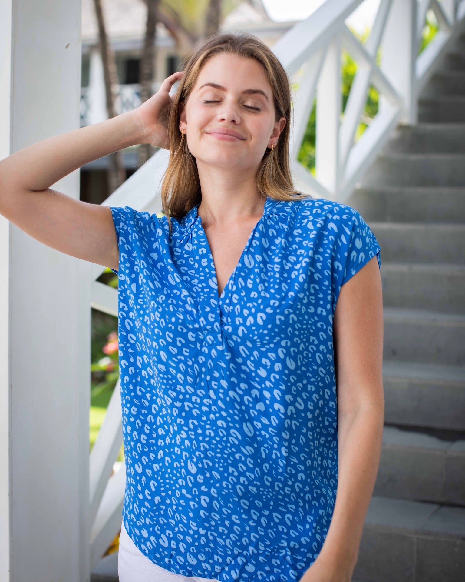 Amanda Top - Cobalt Petal