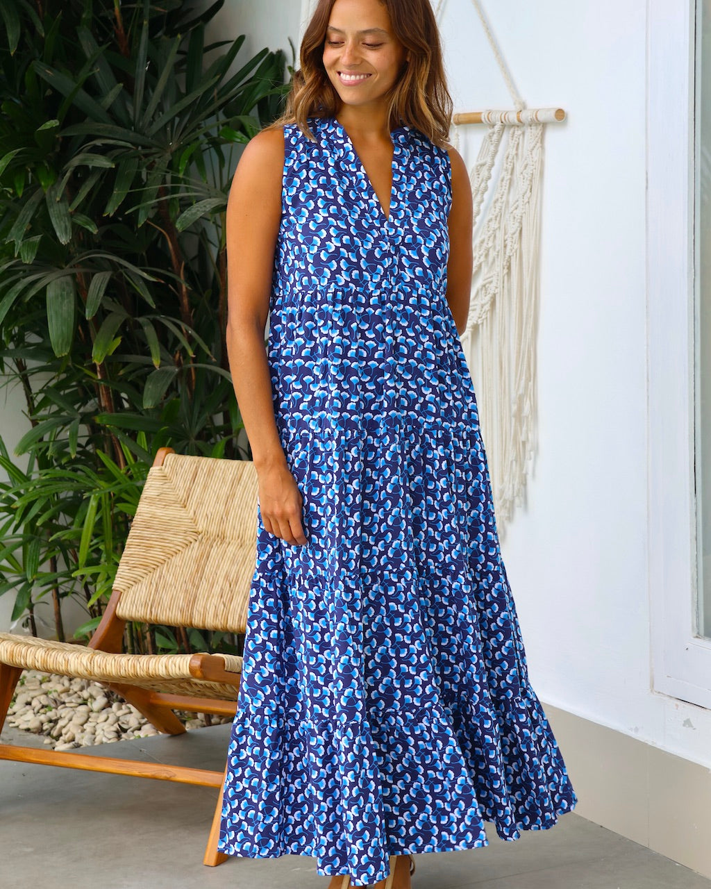 Ani Dress - Navy Gingko