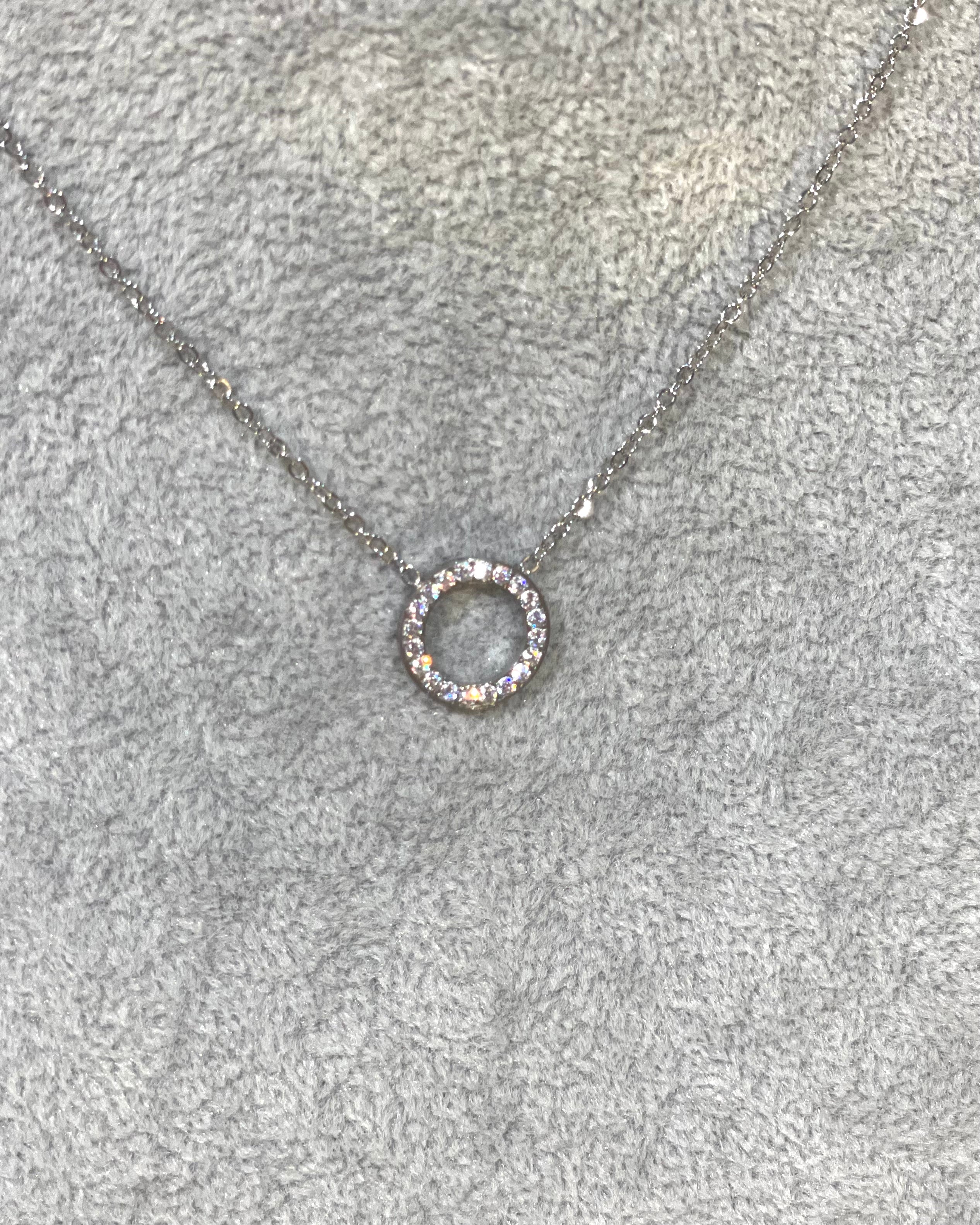 Delphine - Diamante Circle  Necklace