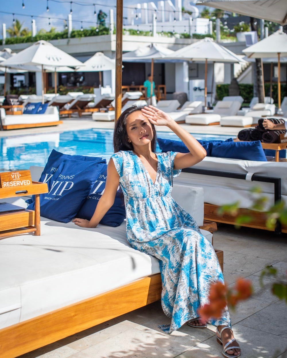 Gabriella Dress -  Turquoise Grey Tie Dye