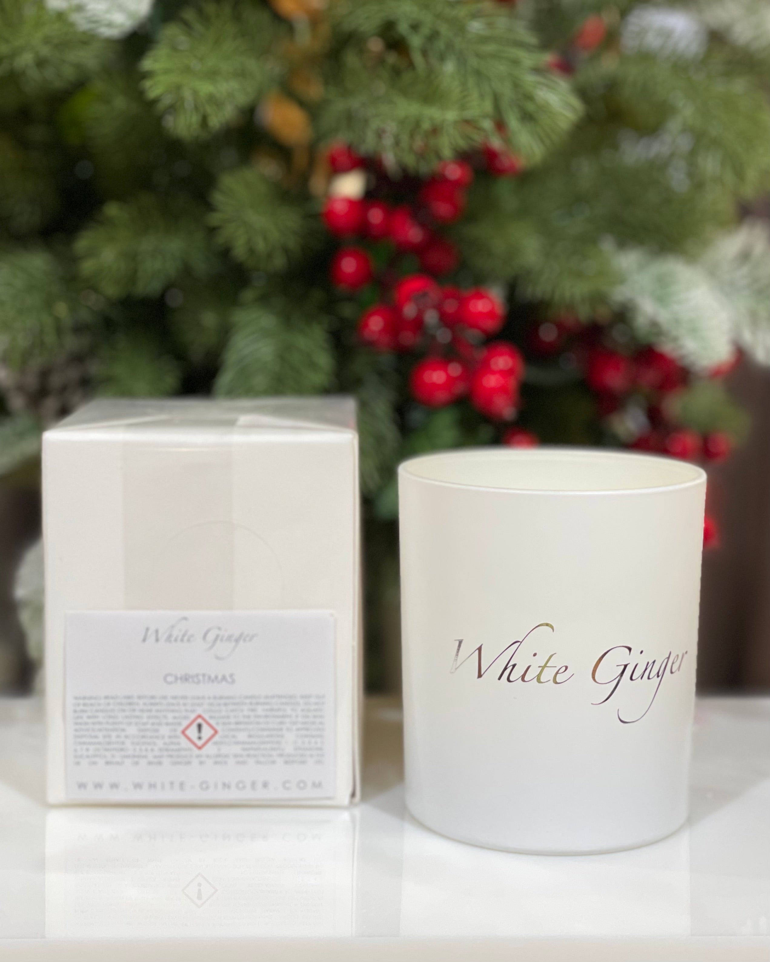 White Ginger Christmas Candle