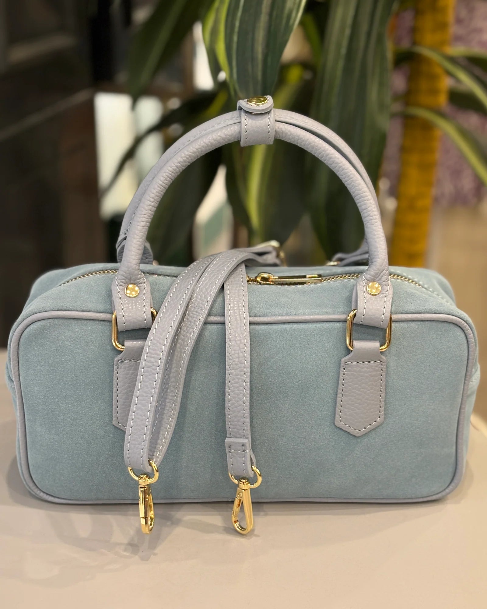 Pienza Suede Bag - Baby Blue