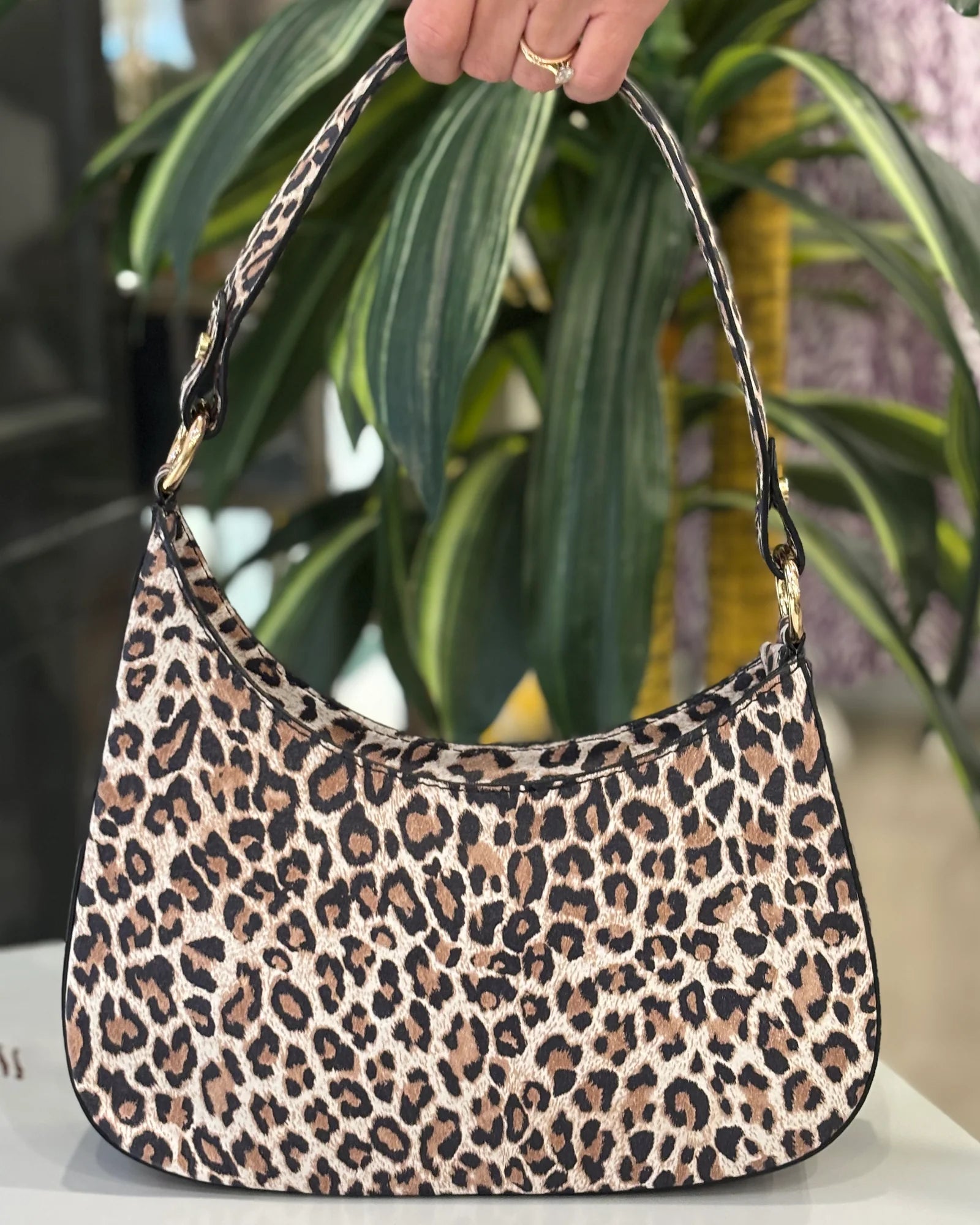 Carrara Leather Hobo Bag - Cheetah