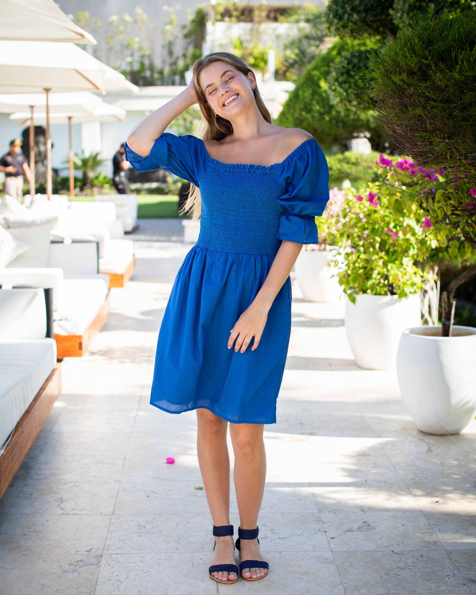 Isabella Dress - Cobalt Plain Cotton