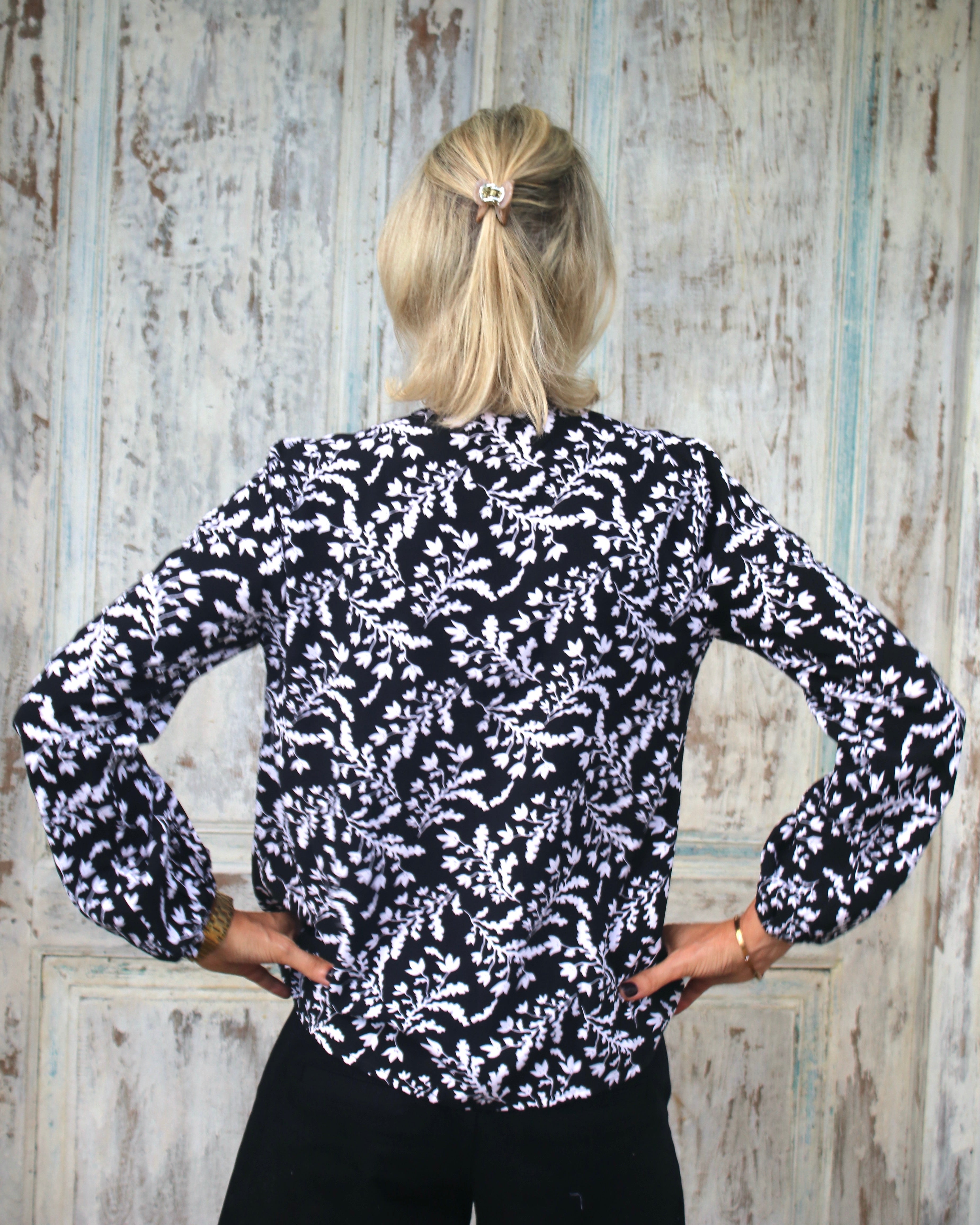 Ivy Top - Black Exotic Fern