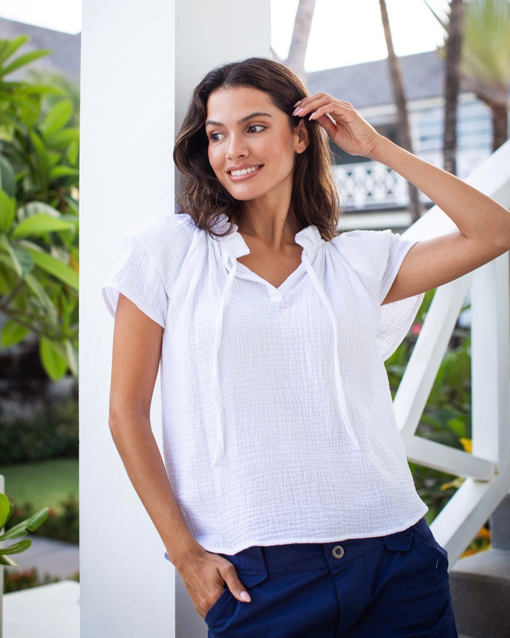 Jennie Top - White CheeseCloth