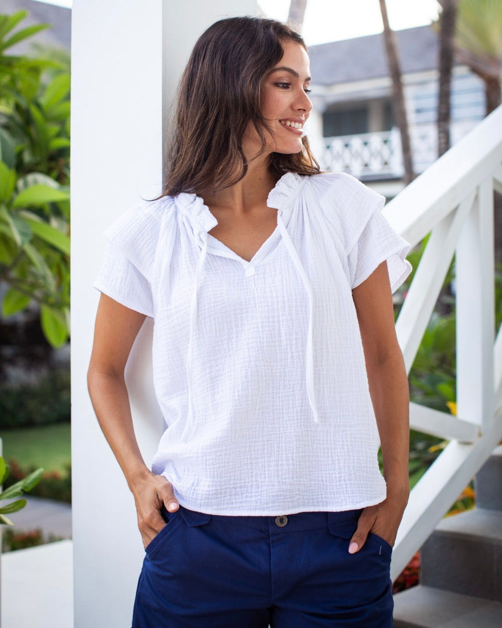 Jennie Top - White CheeseCloth