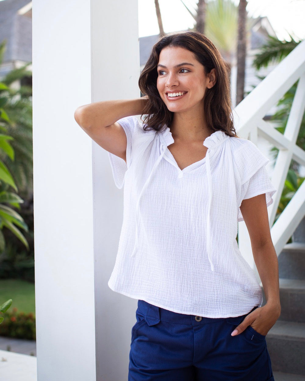 Jennie Top - White CheeseCloth