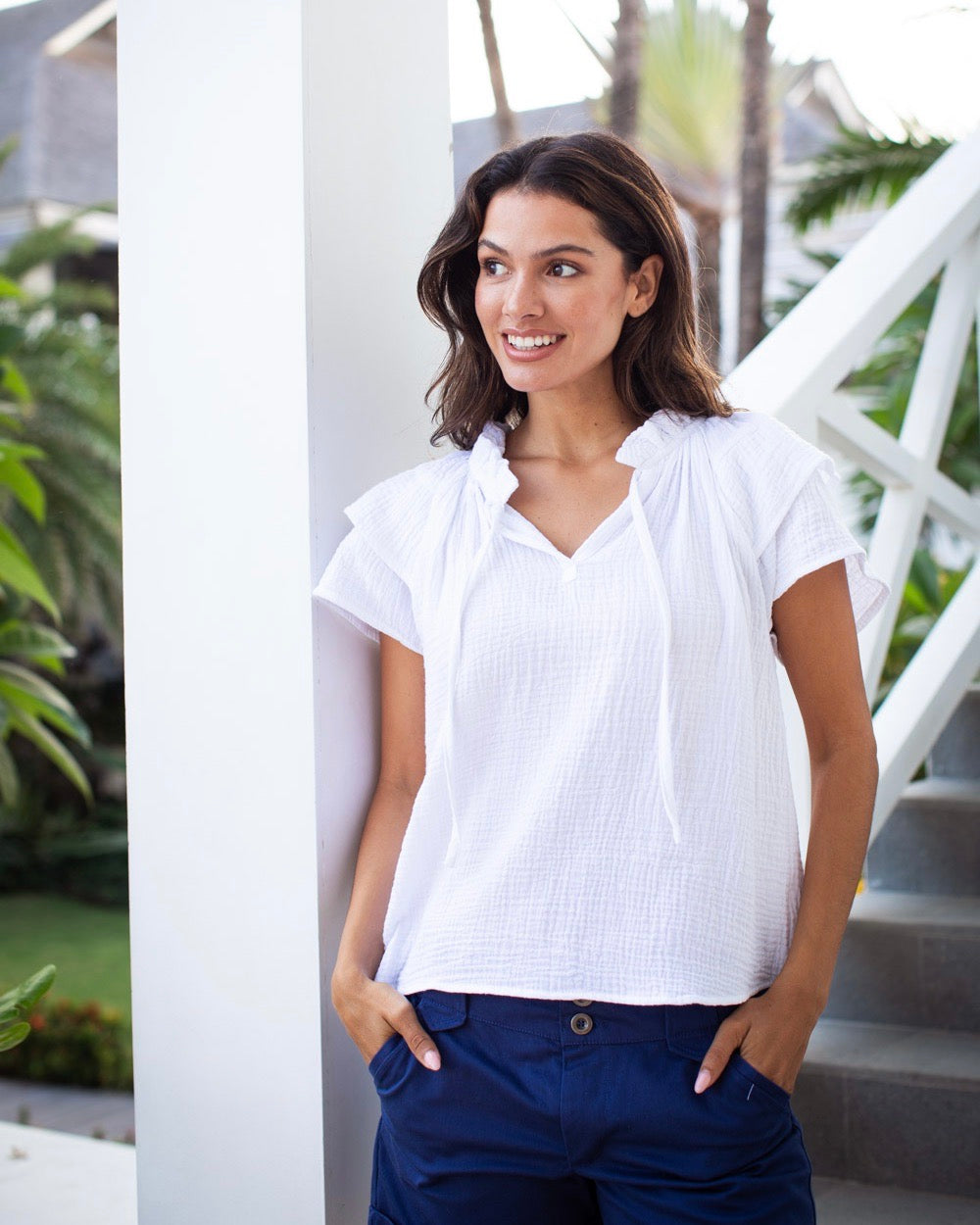 Jennie Top - White CheeseCloth