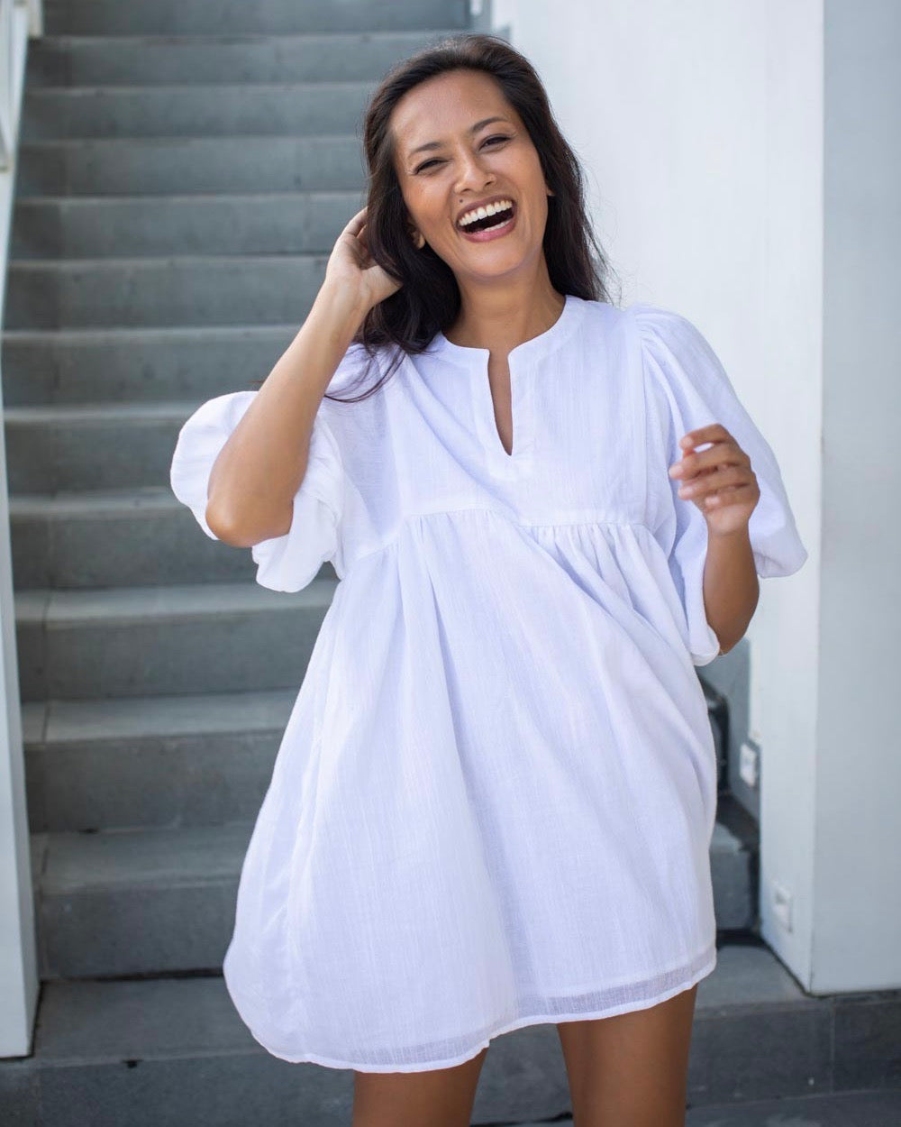 Jessica Dress - White Muslin