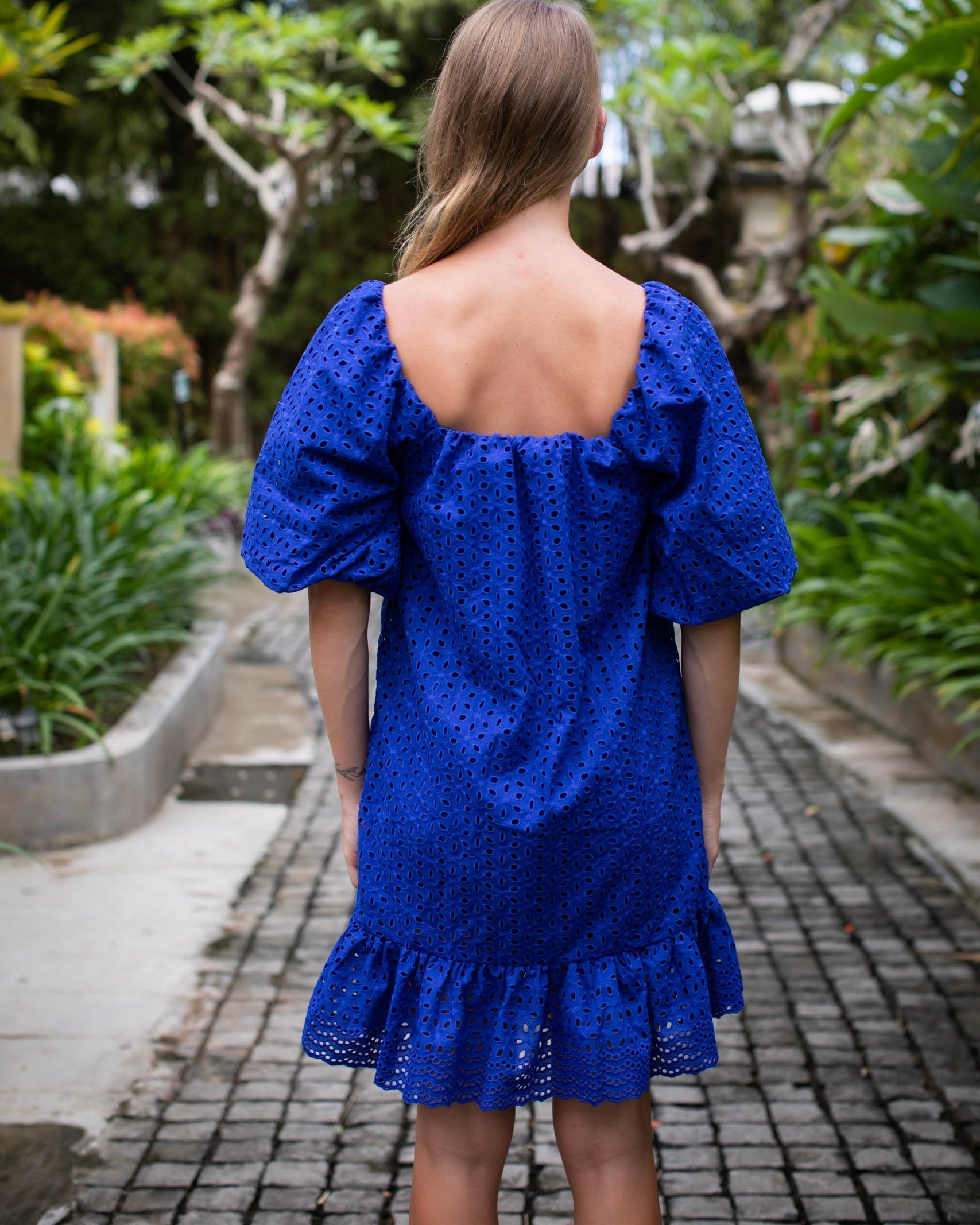 May Dress - Cobalt Broderie