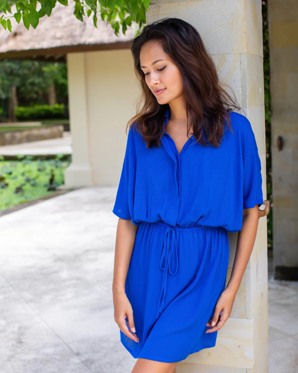 Priya Dress - Cobalt Crinkle