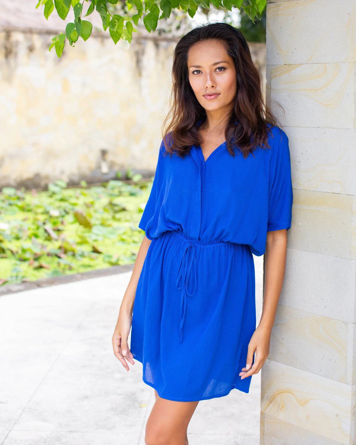 Priya Dress - Cobalt Crinkle
