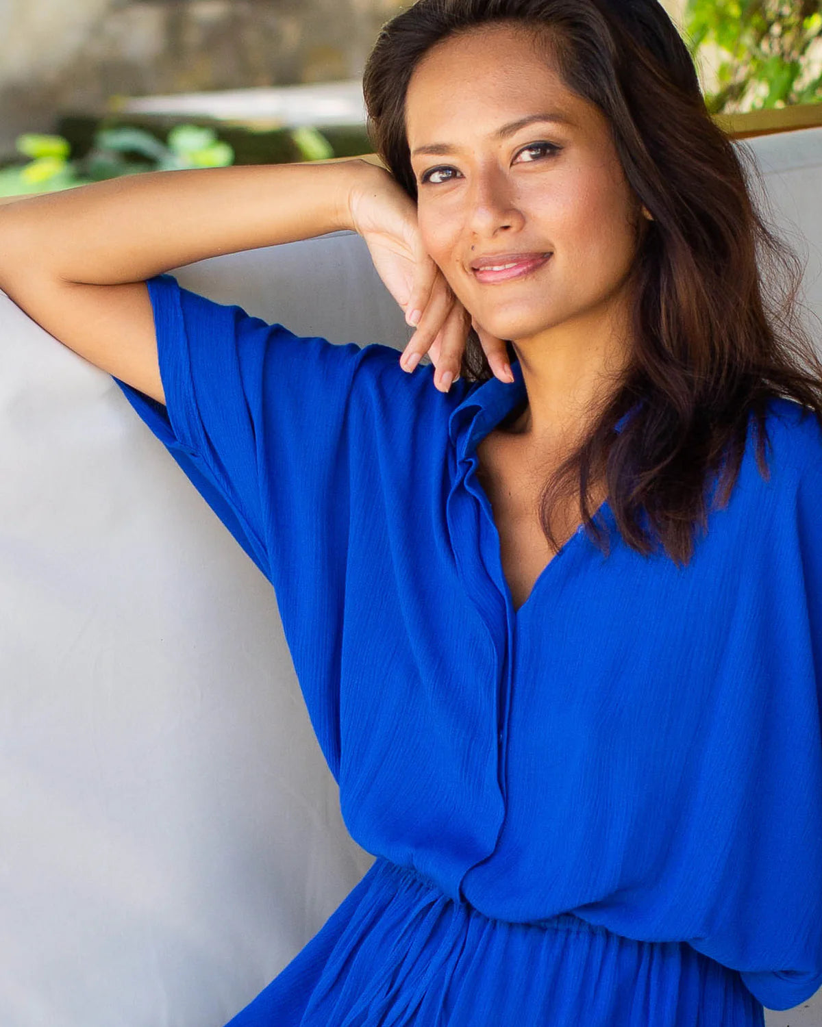 Priya Dress - Cobalt Crinkle