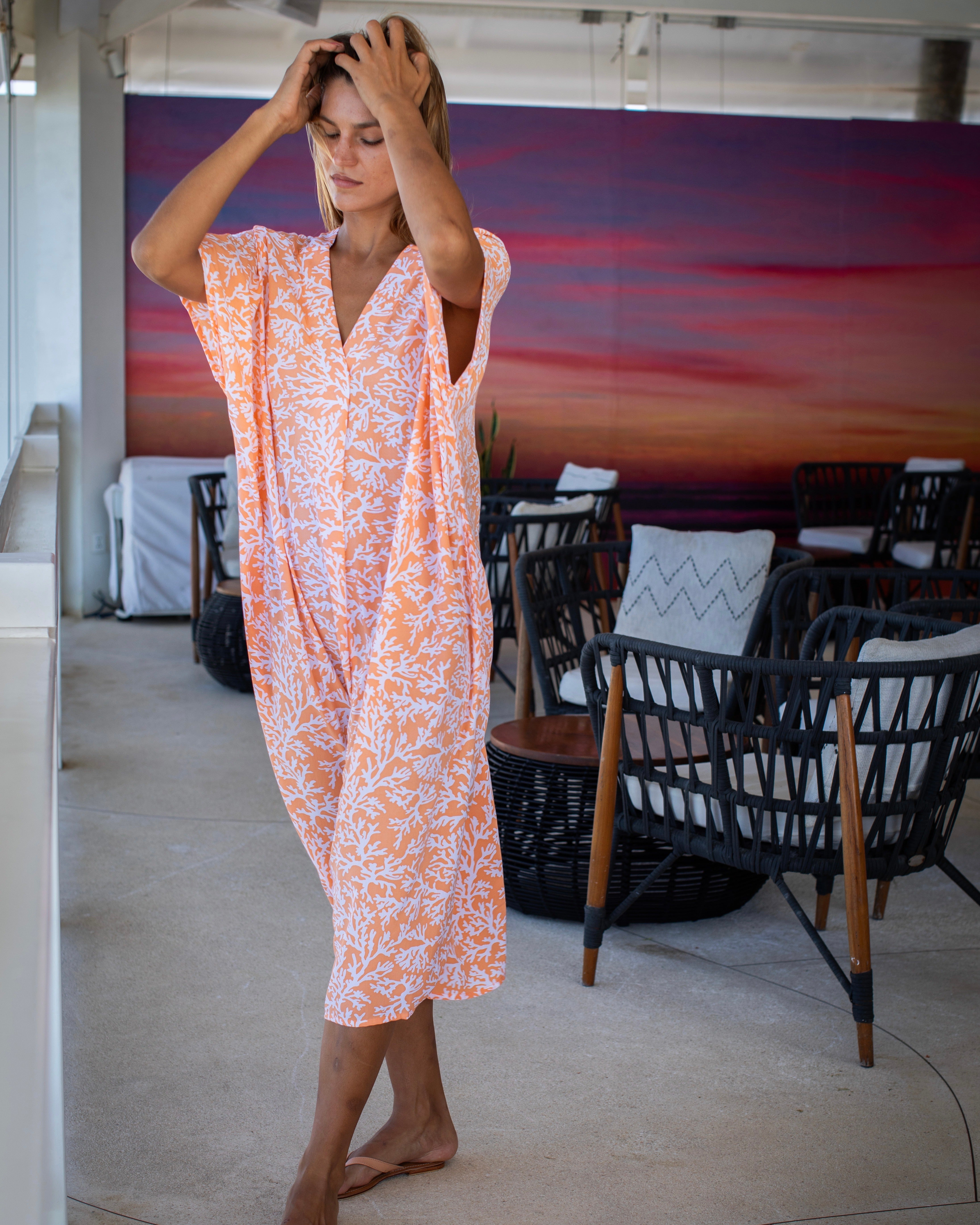 Tessa Dress - Melon Coral