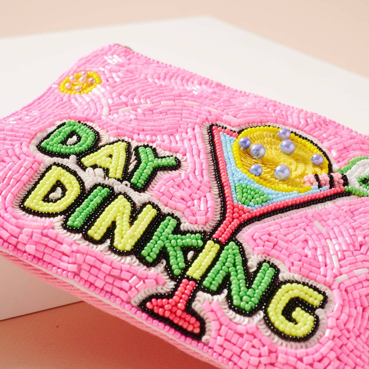 "Day Dinking" Bead Coin Pouch