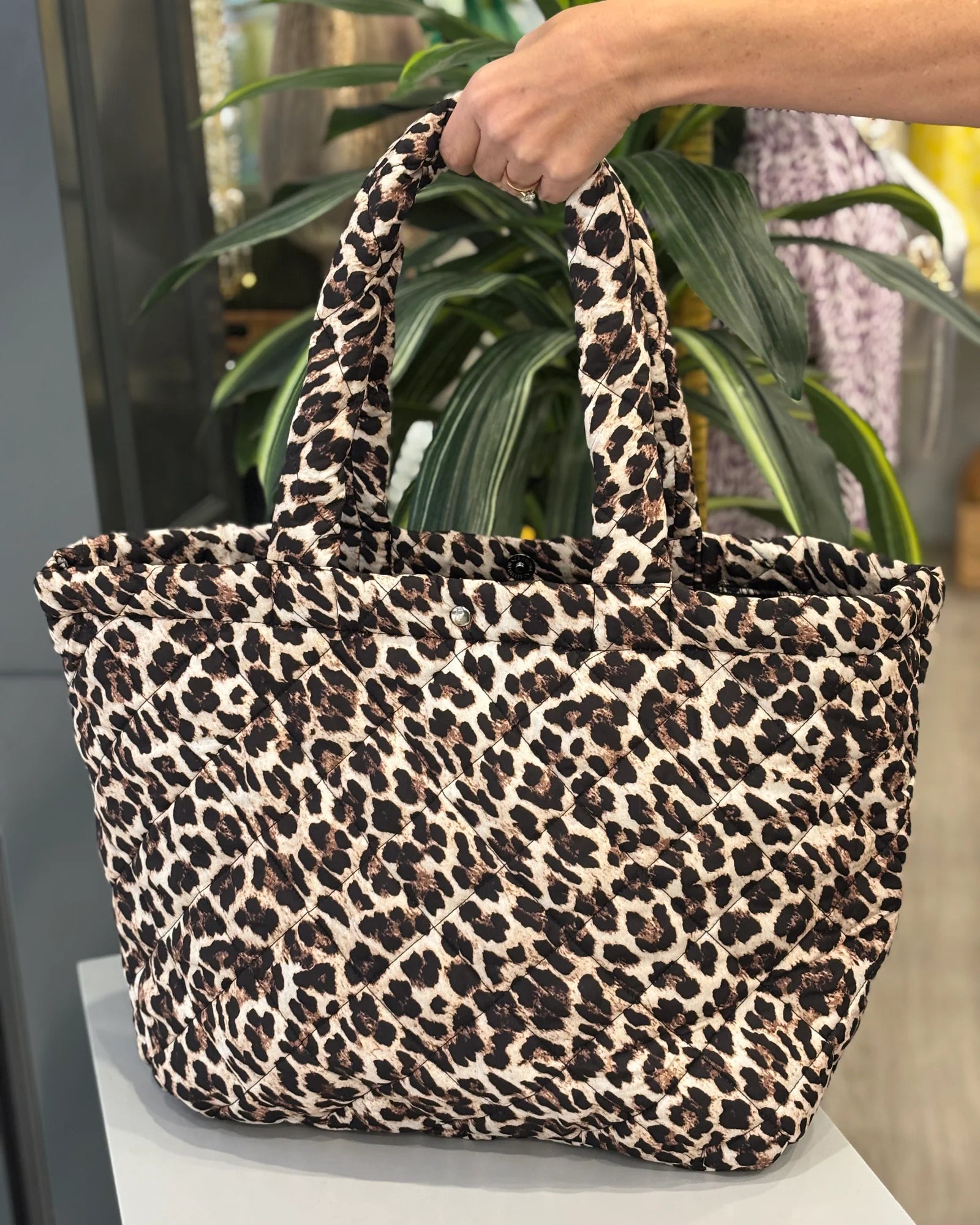 Casale Quilted Cheetah Tote
