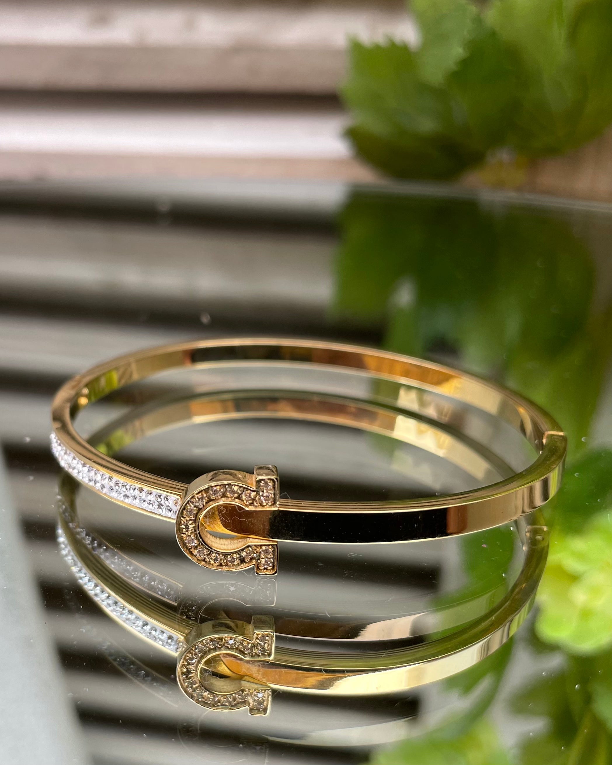 Paris Bangle - Diamanté Horseshoe