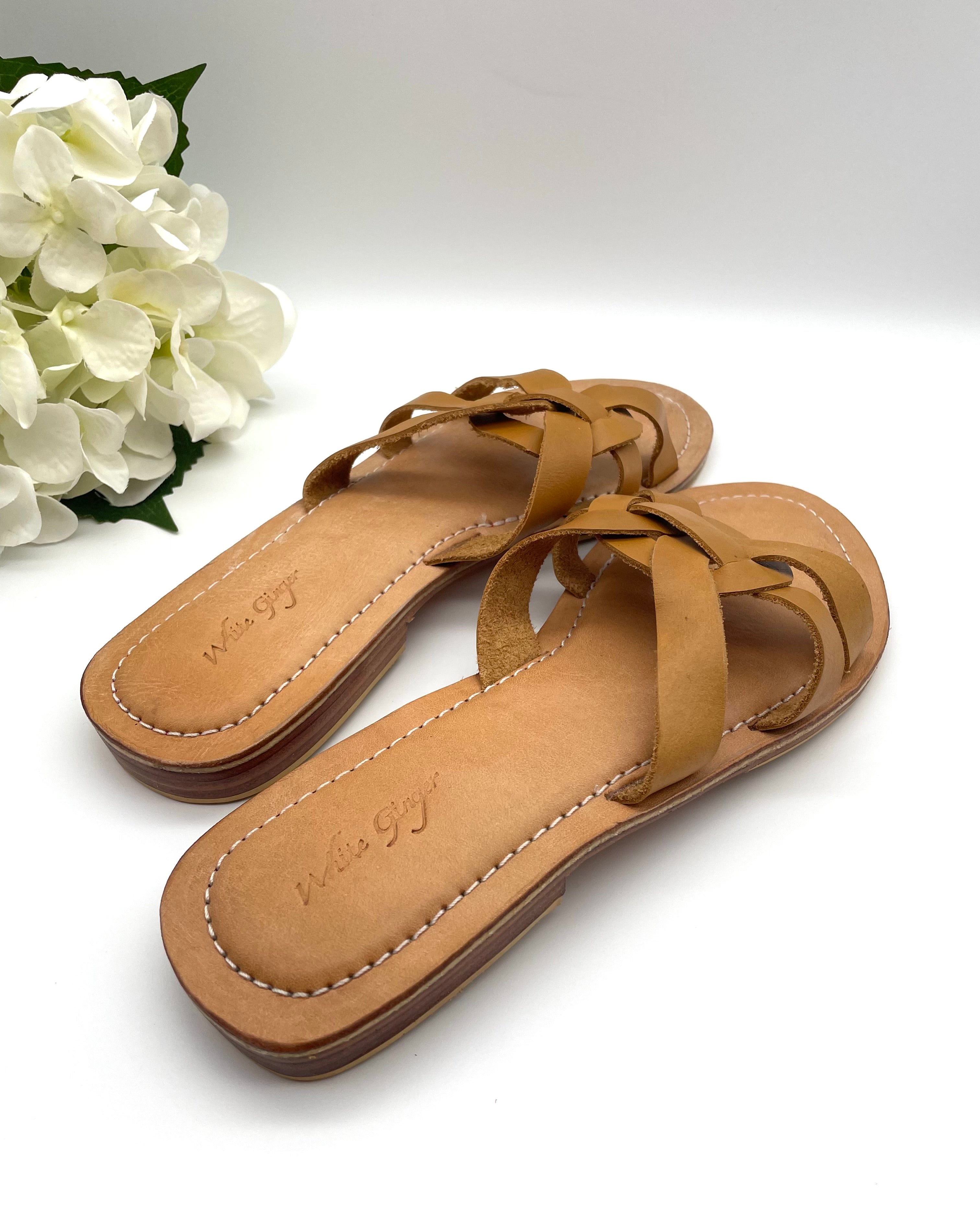 Rhodes Tan Leather Sandal