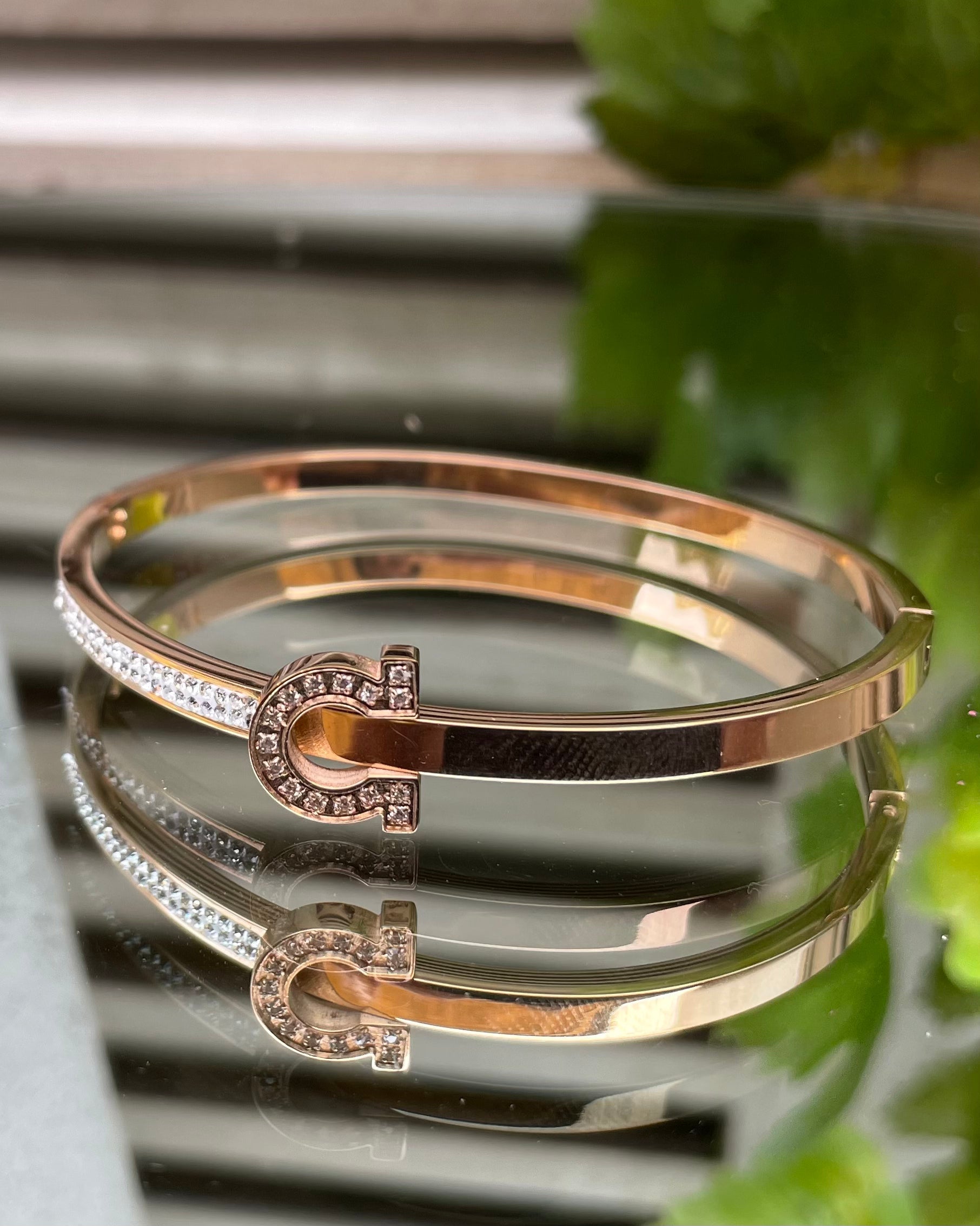 Paris Bangle - Diamanté Horseshoe