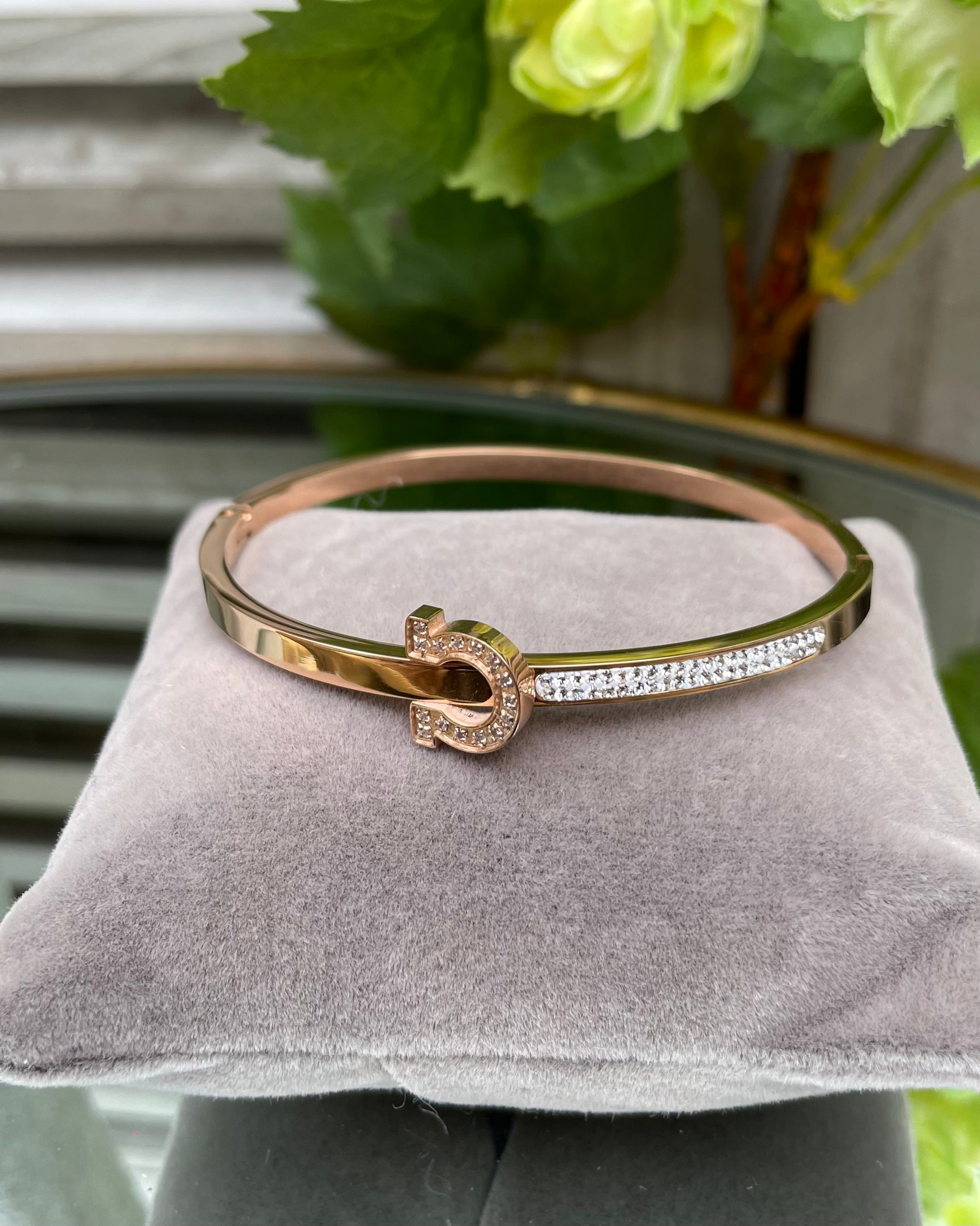 Paris Bangle - Diamanté Horseshoe