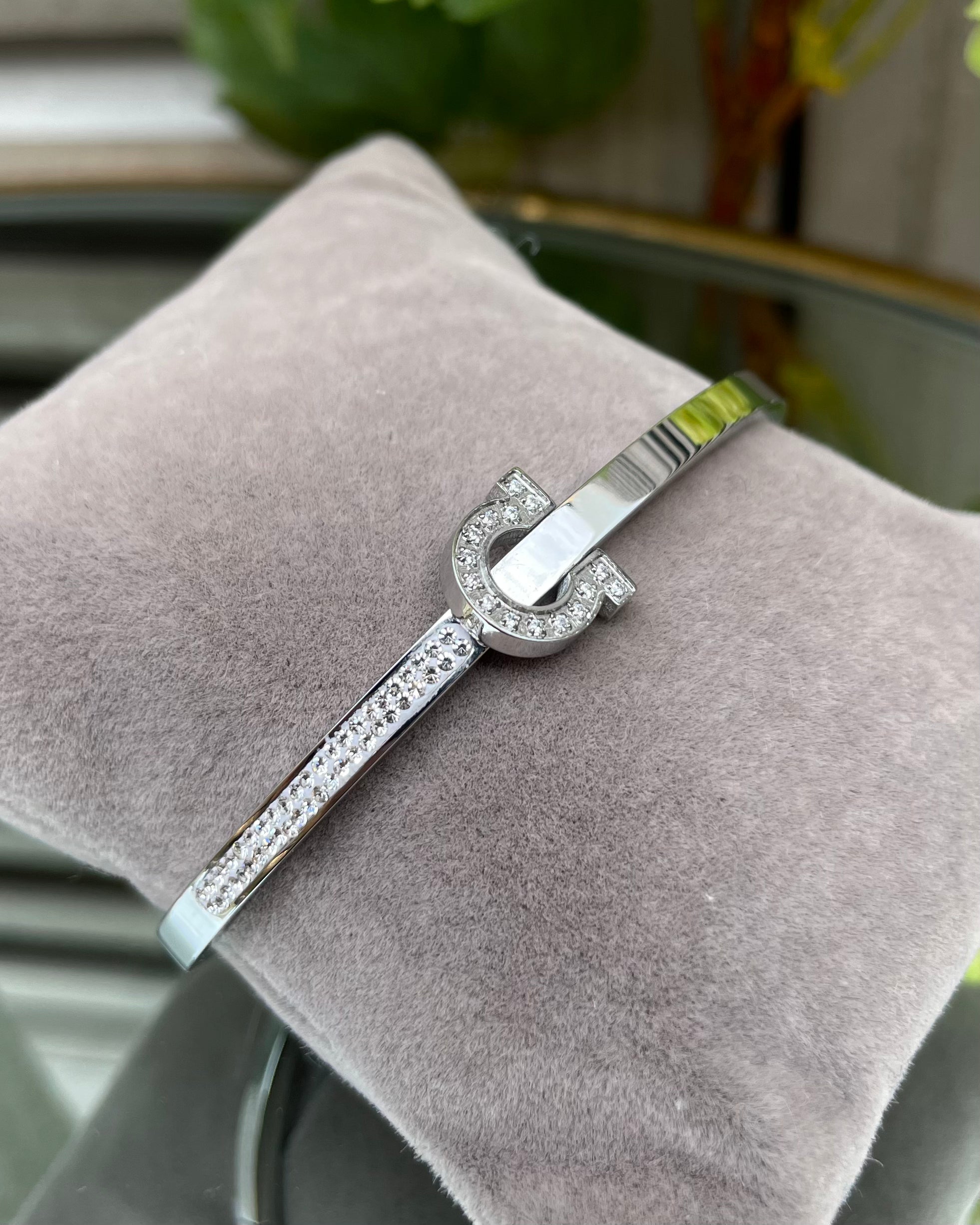 Paris Bangle - Diamanté Horseshoe