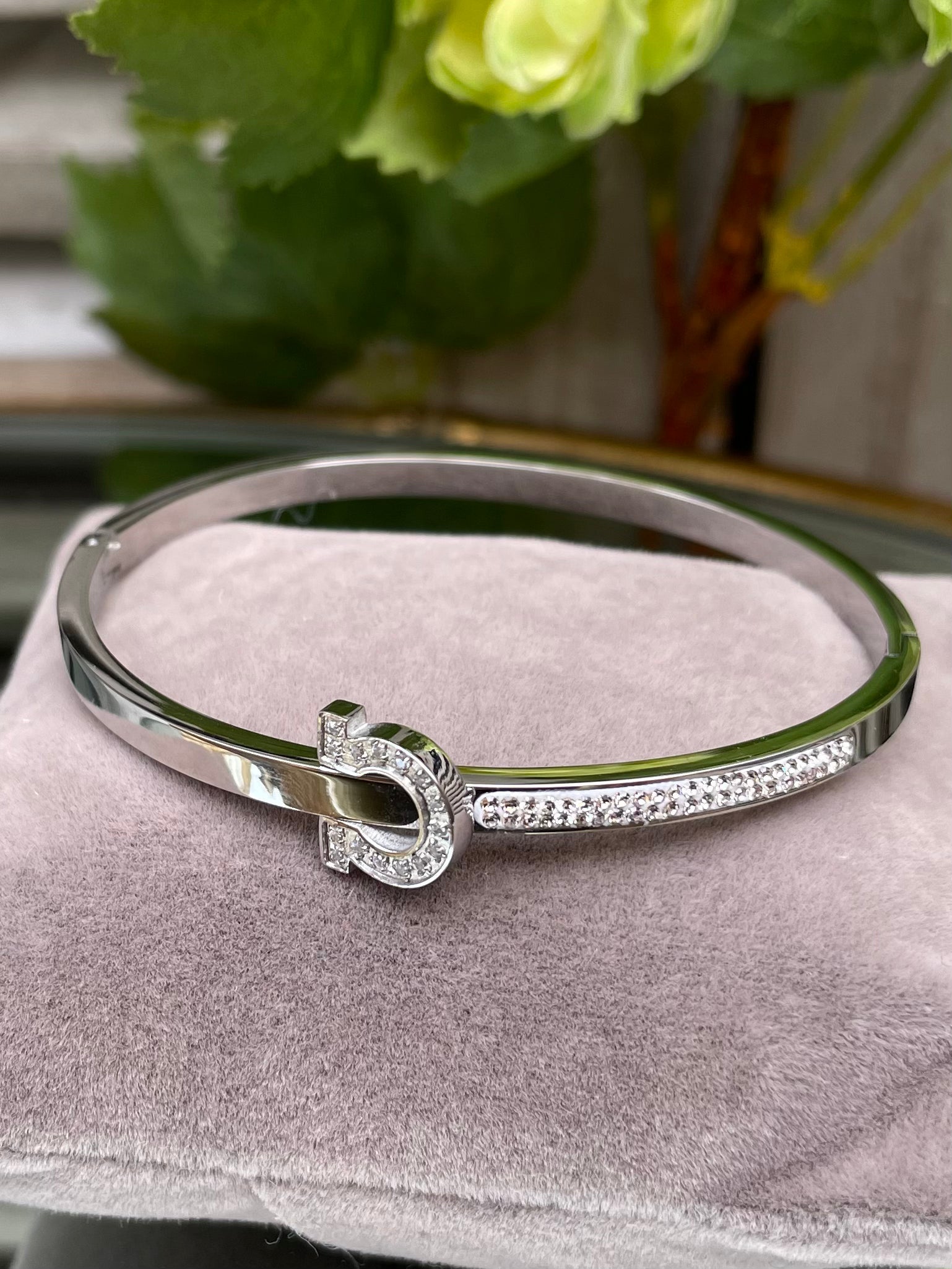 Paris Bangle - Diamanté Horseshoe