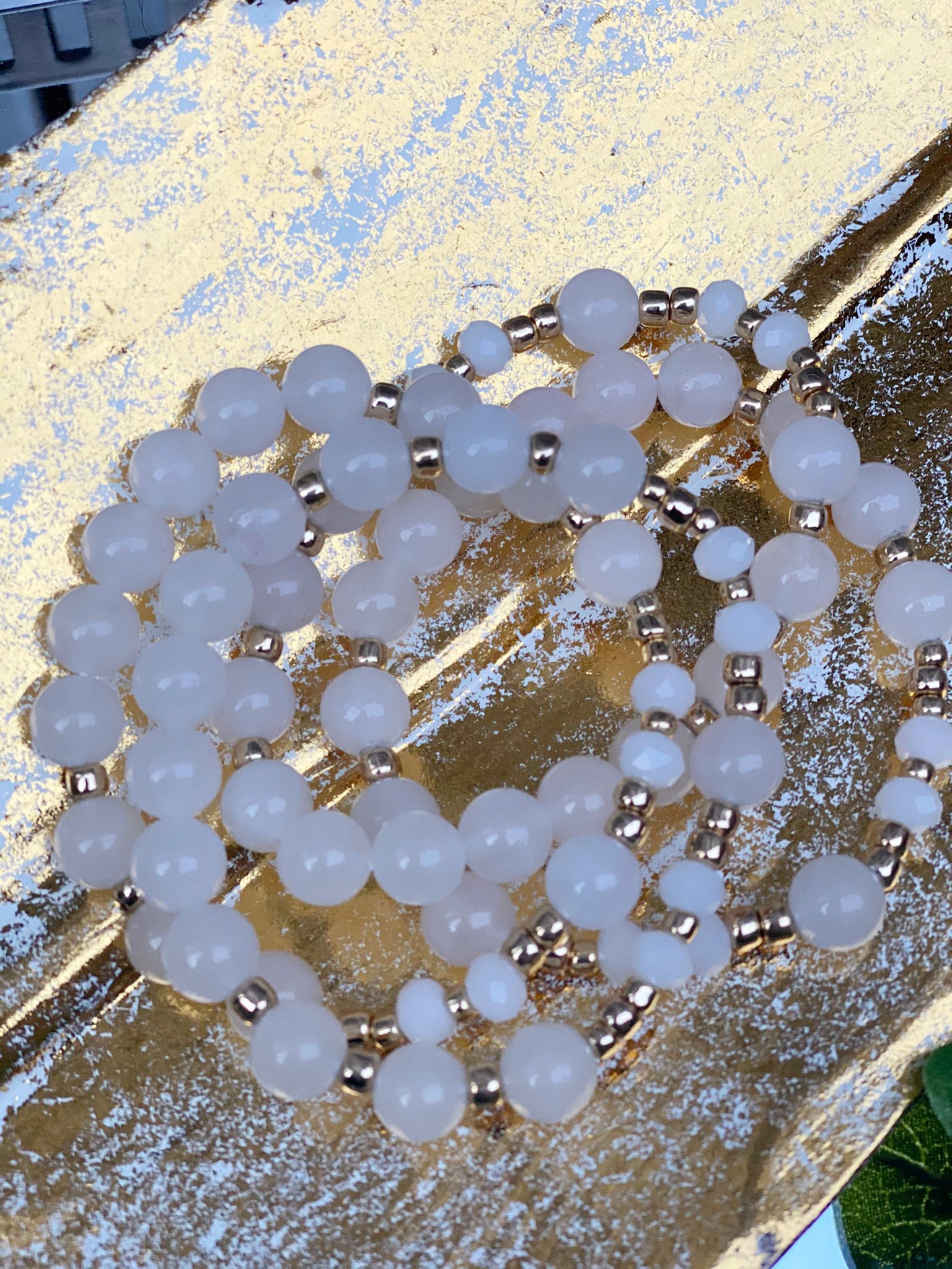 Agate Stone Bead Bracelet