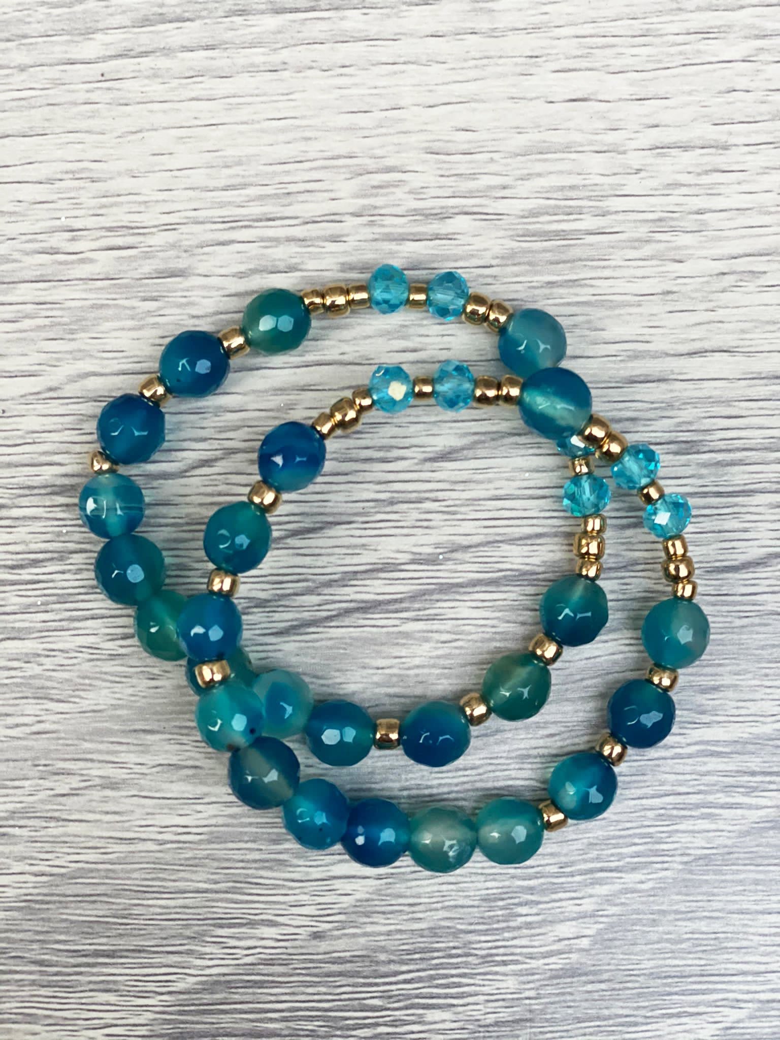 Agate Stone Bead Bracelet