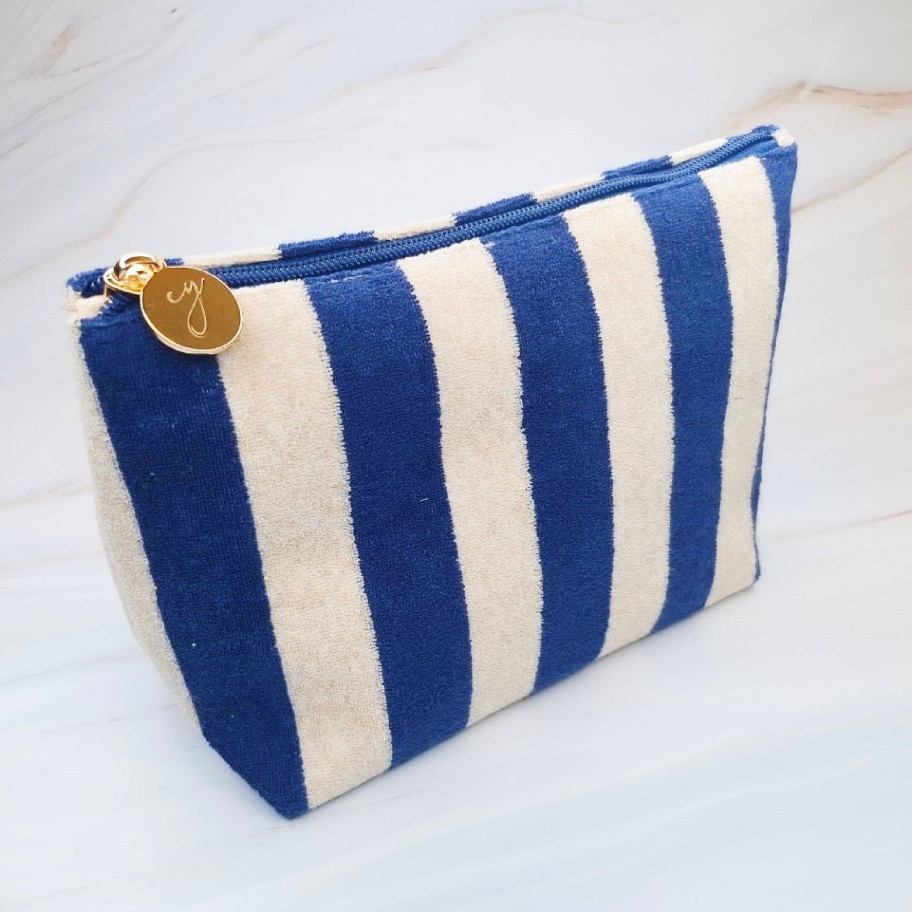 Terry Striped Everything Pouch Cosmetic Case