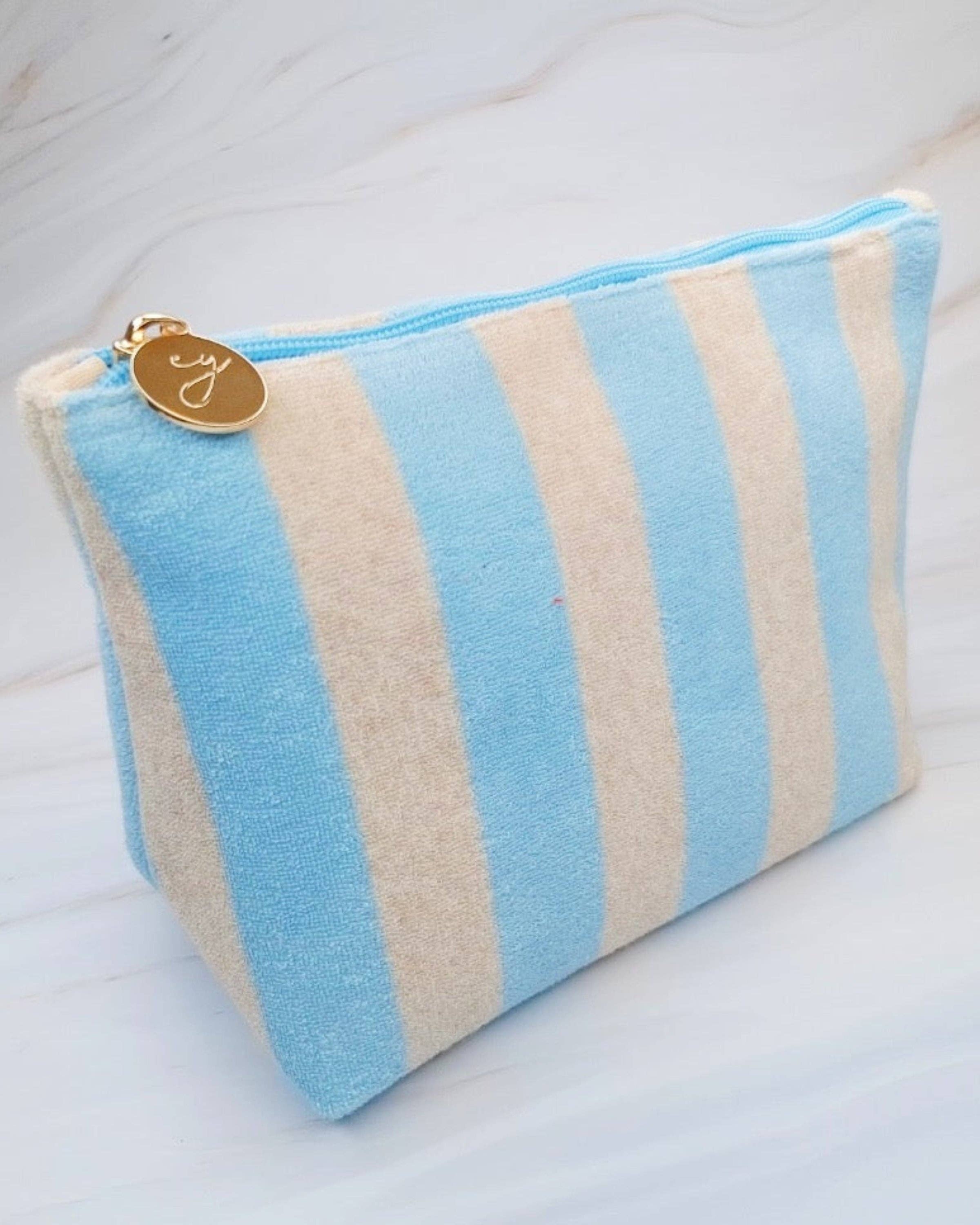 Terry Striped Everything Pouch Cosmetic Case