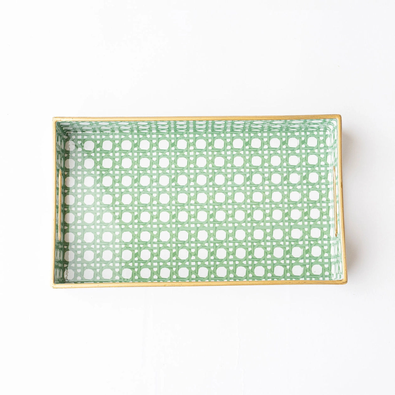 Green Cane Vanity Tray