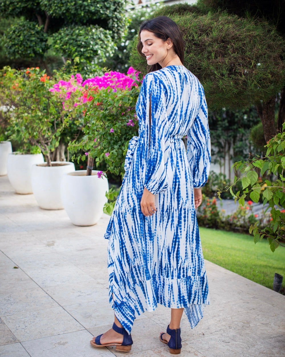 Camilla Dress - Small Blue/White Tie Dye