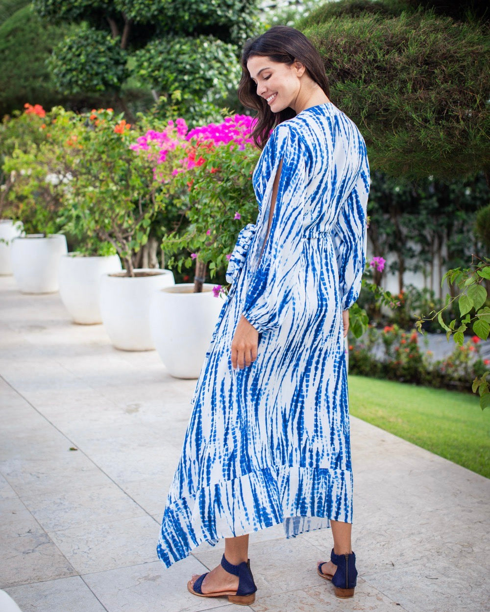 Camilla Dress - Small Blue/White Tie Dye