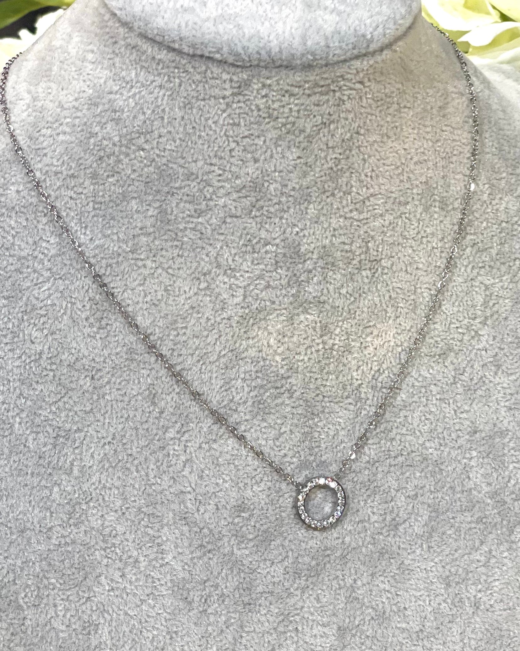 Delphine - Diamante Circle  Necklace