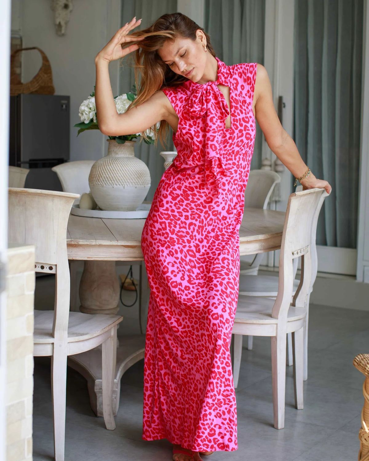 hot pink leopard dress Gia - Amarra