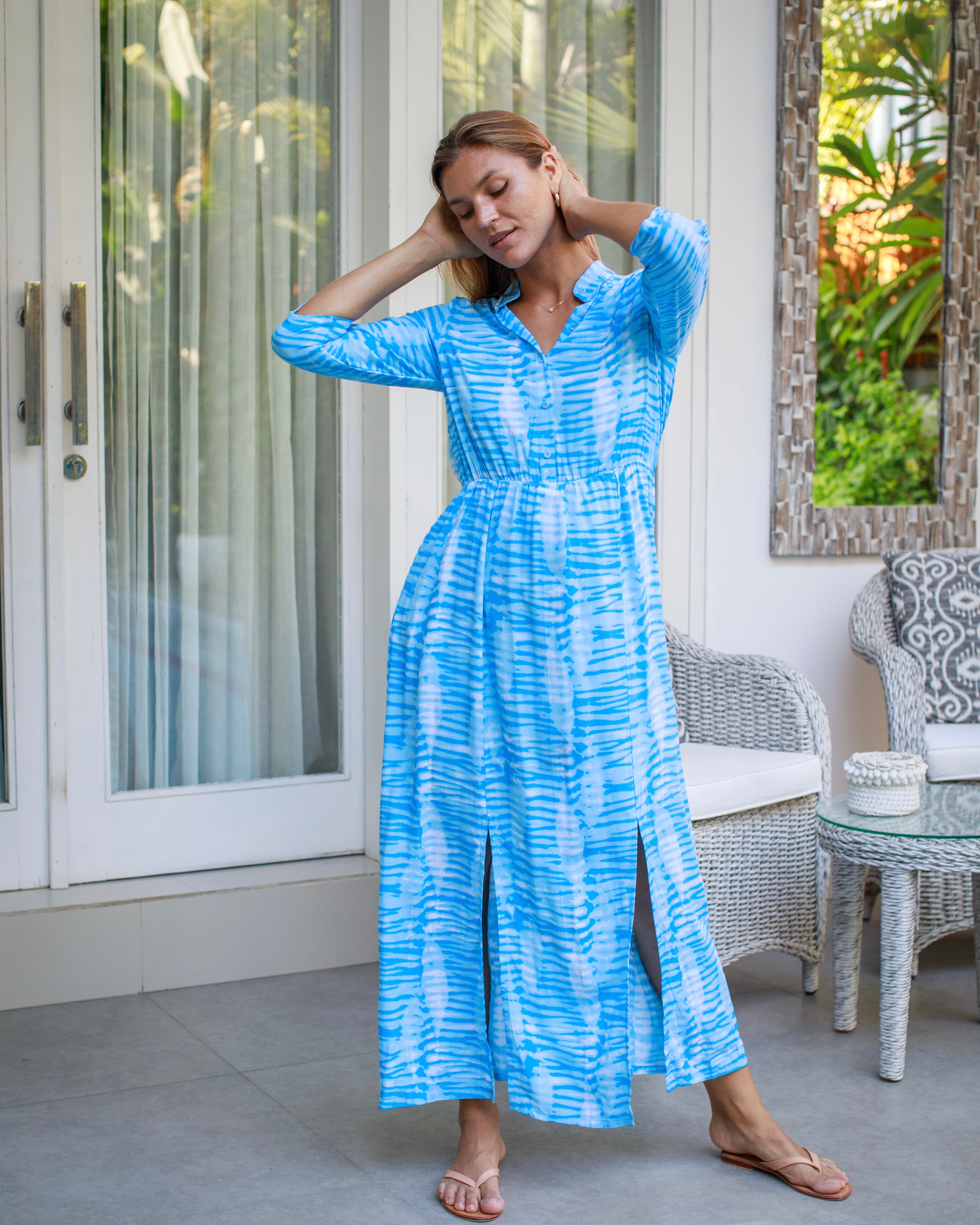 Harlow Dress - Swedish Blue Tie Dye