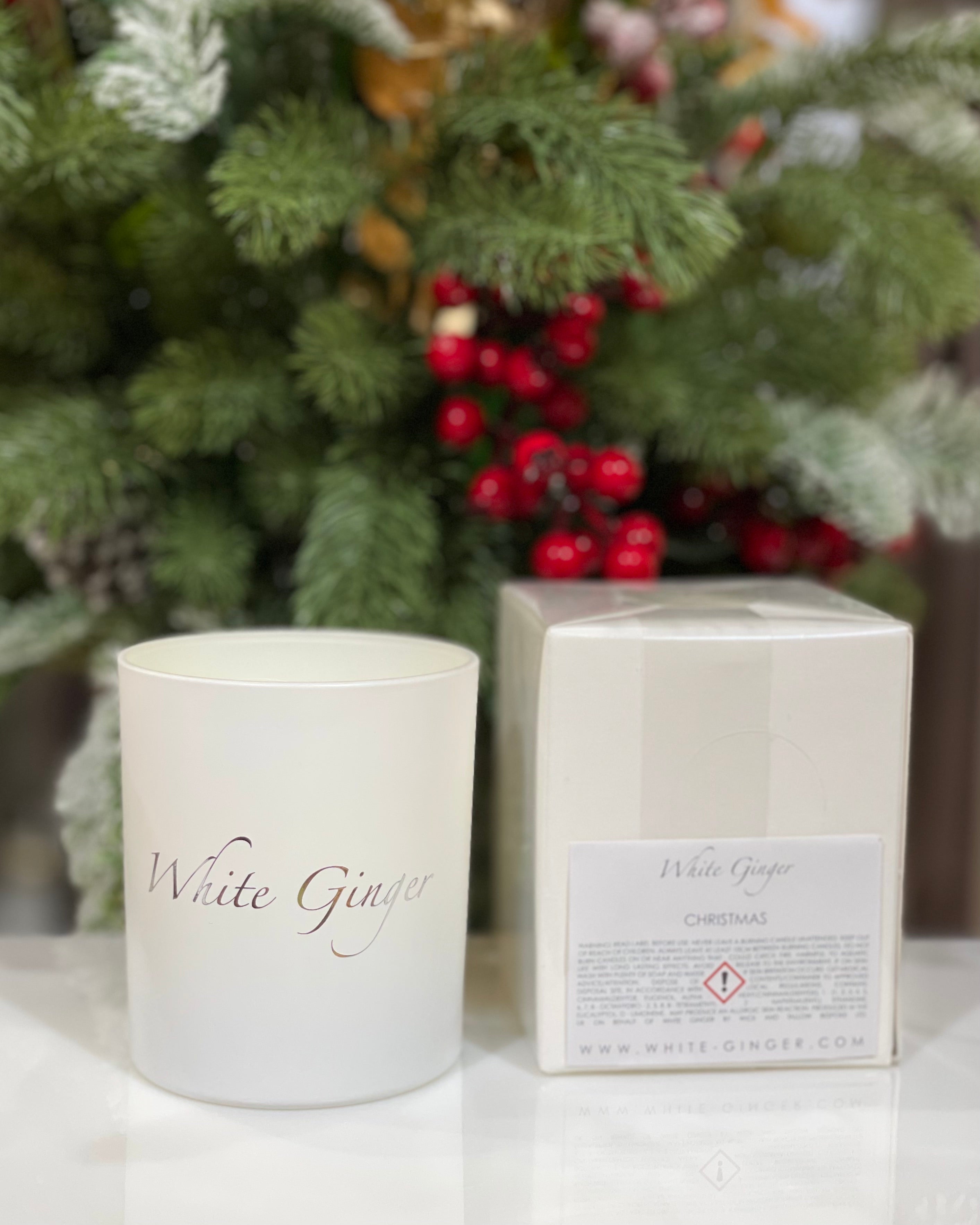 White Ginger Christmas Candle