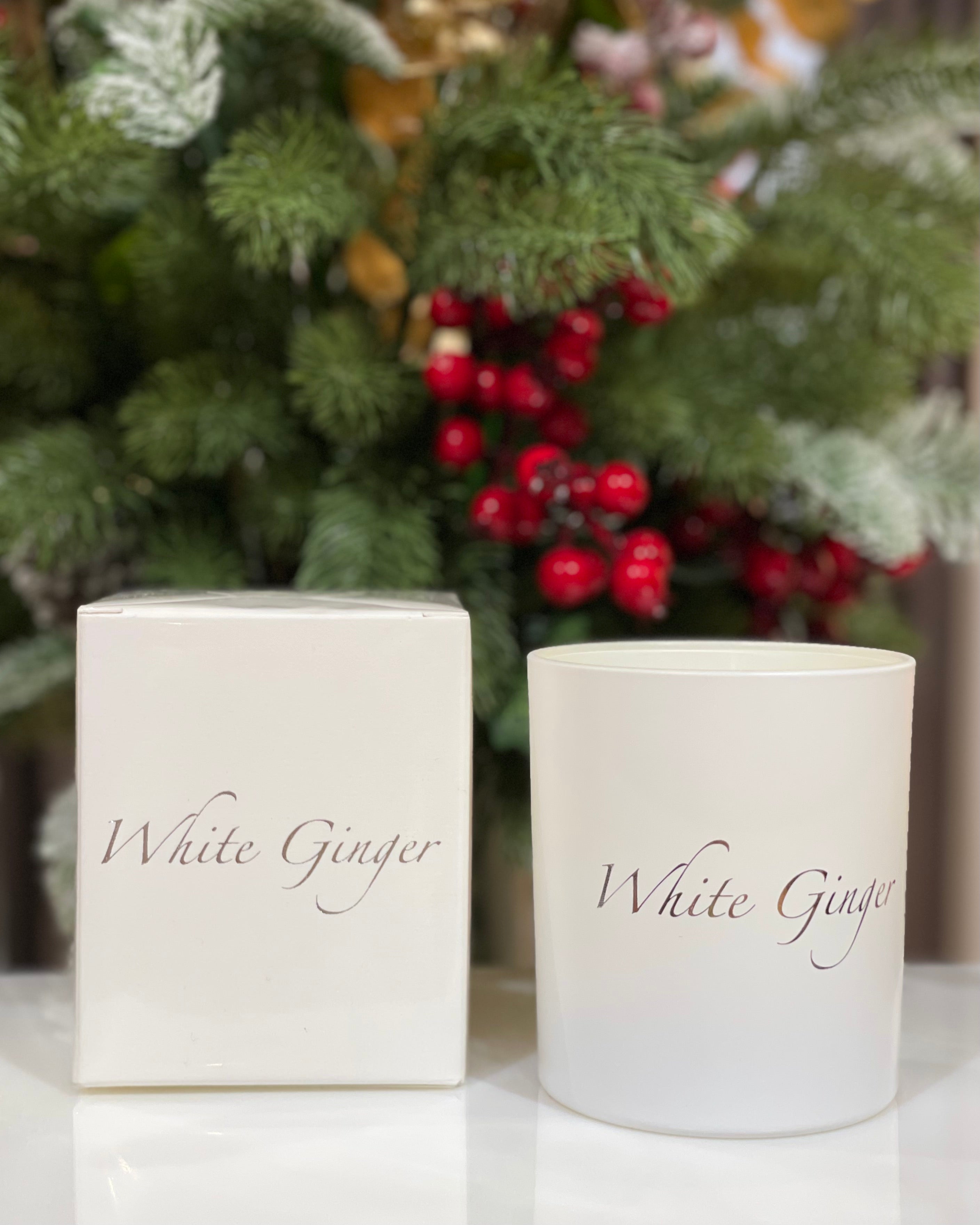 White Ginger Christmas Candle