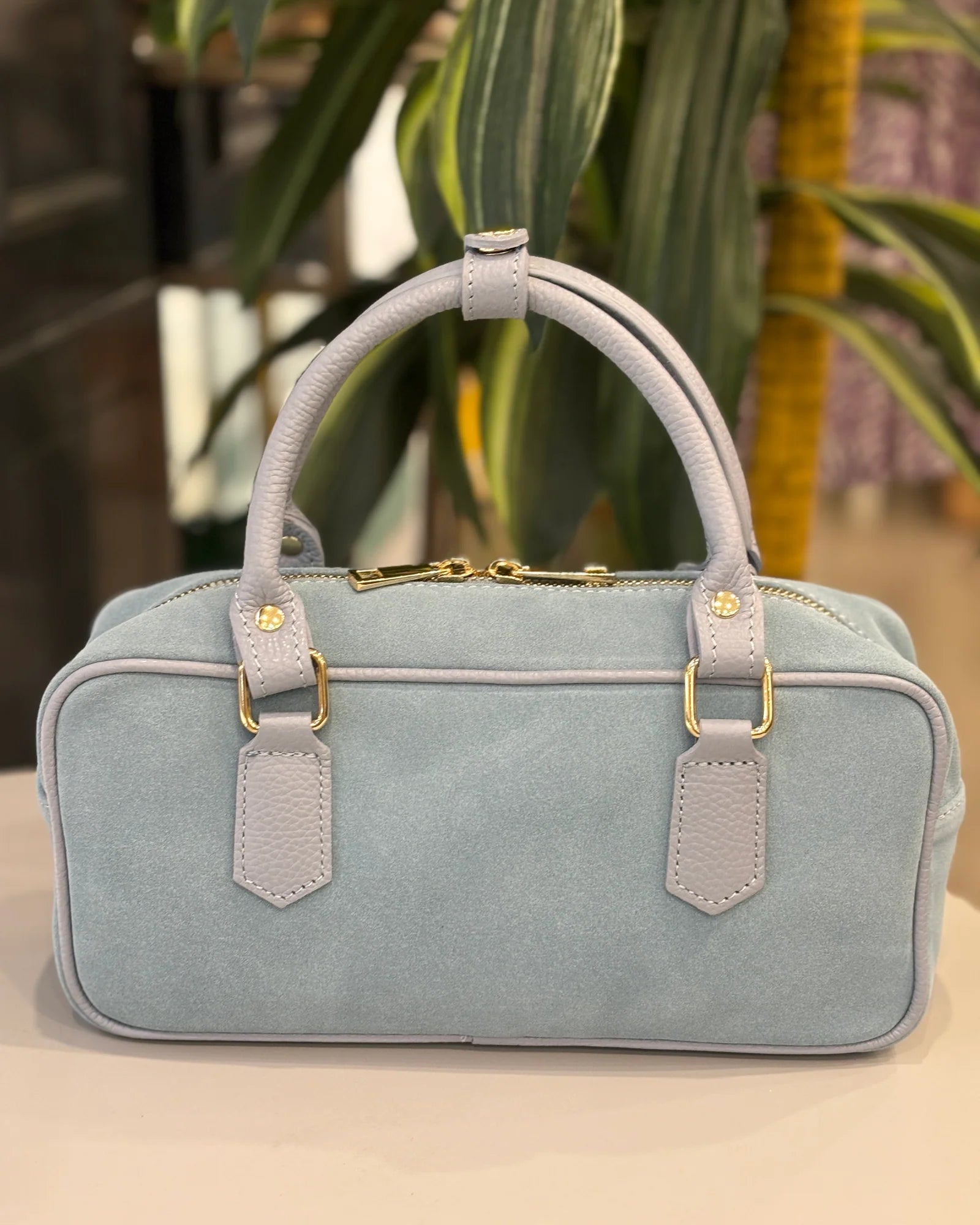 Pienza Suede Bag - Baby Blue