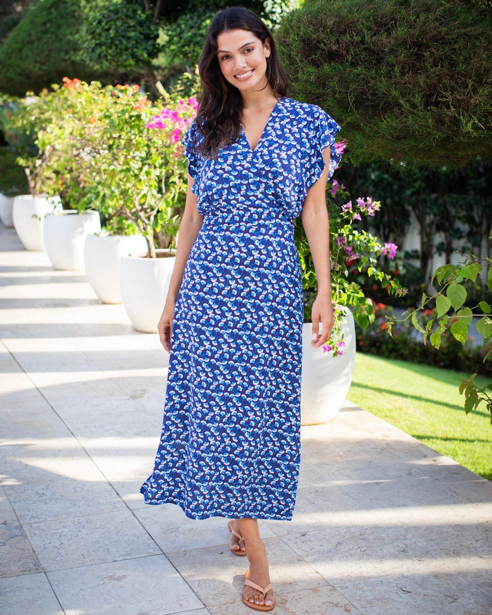 Julia Dress -Navy Ginko