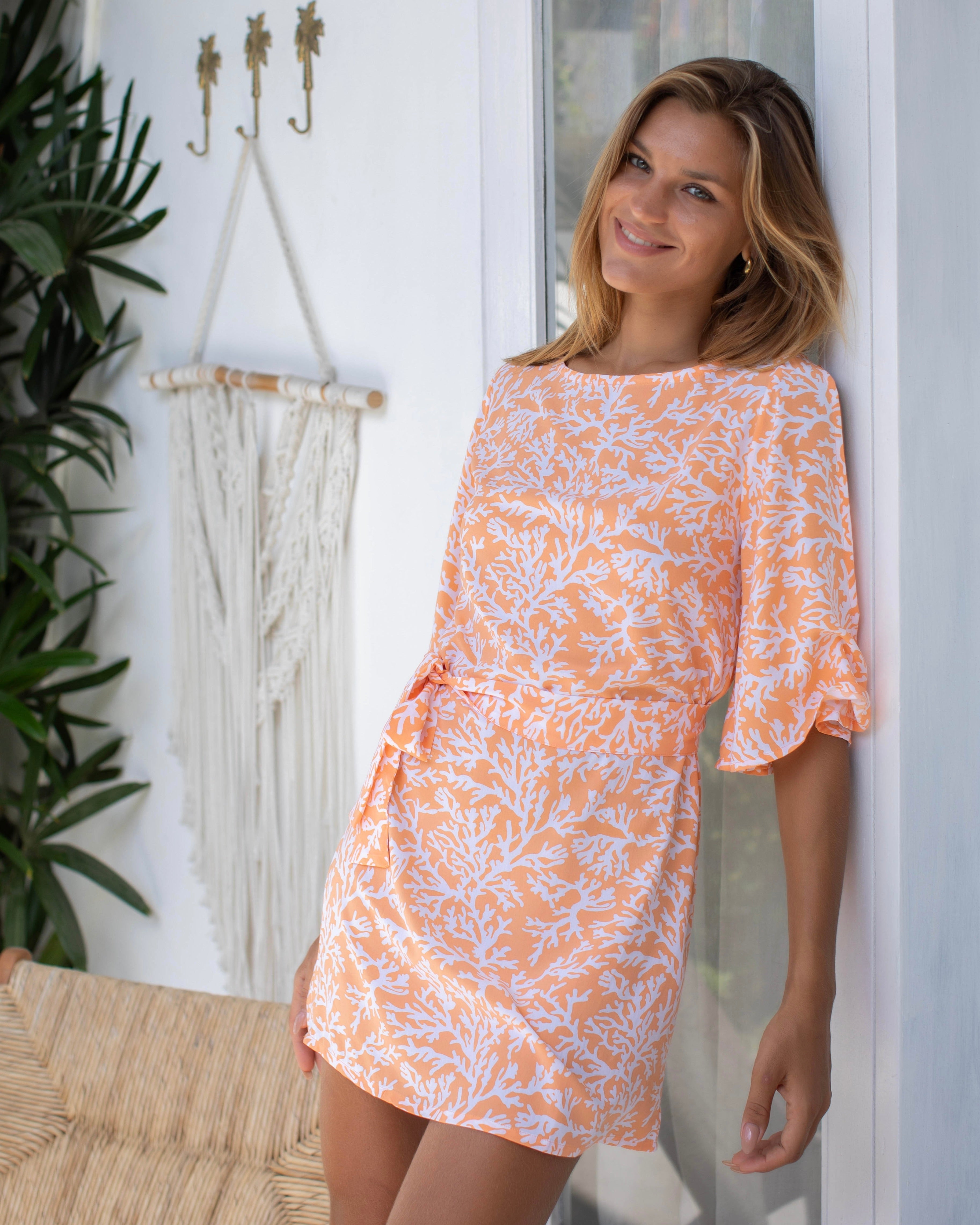 Lola Dress - Melon Coral