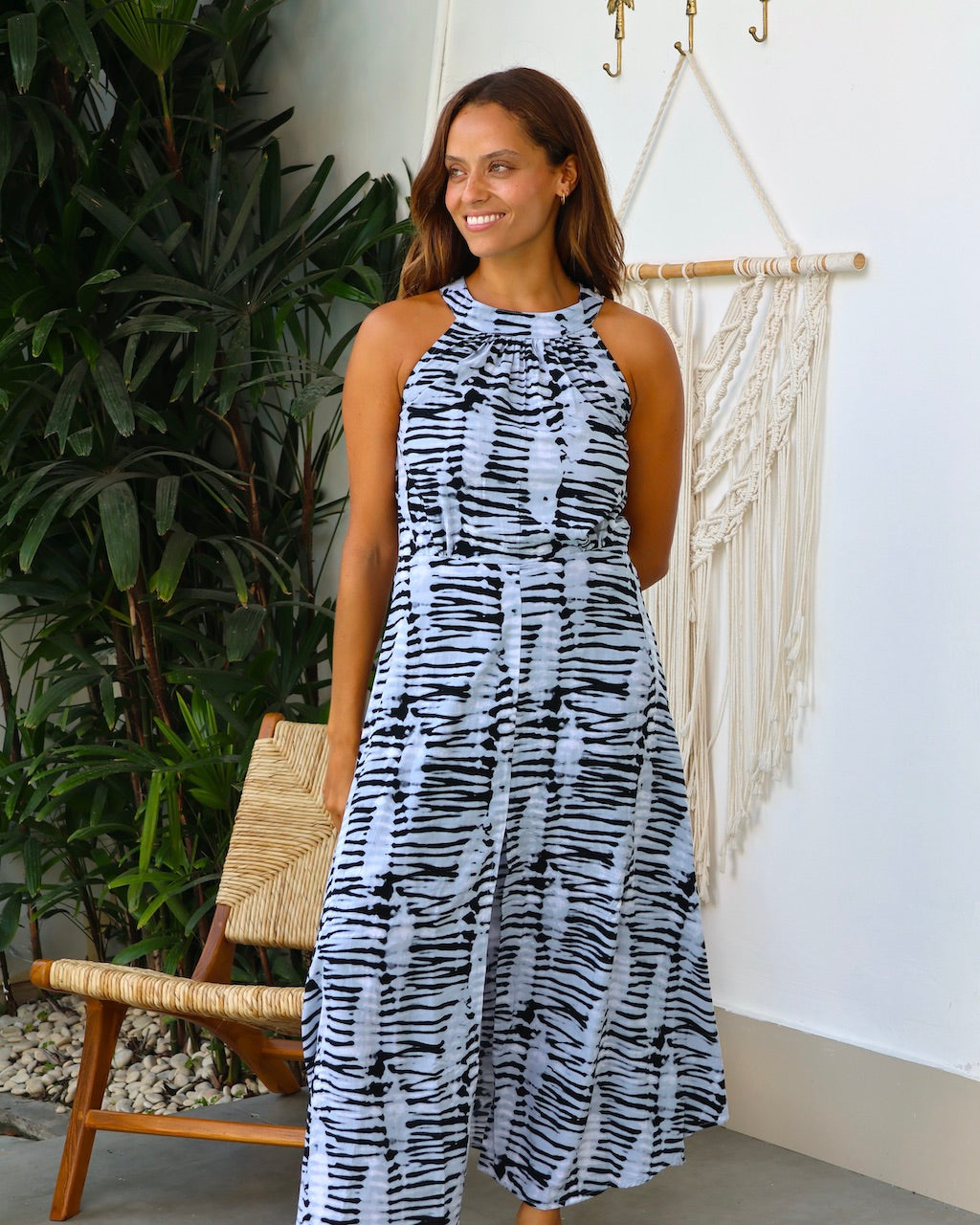 Metis Dress - Black Peg Tie Dye