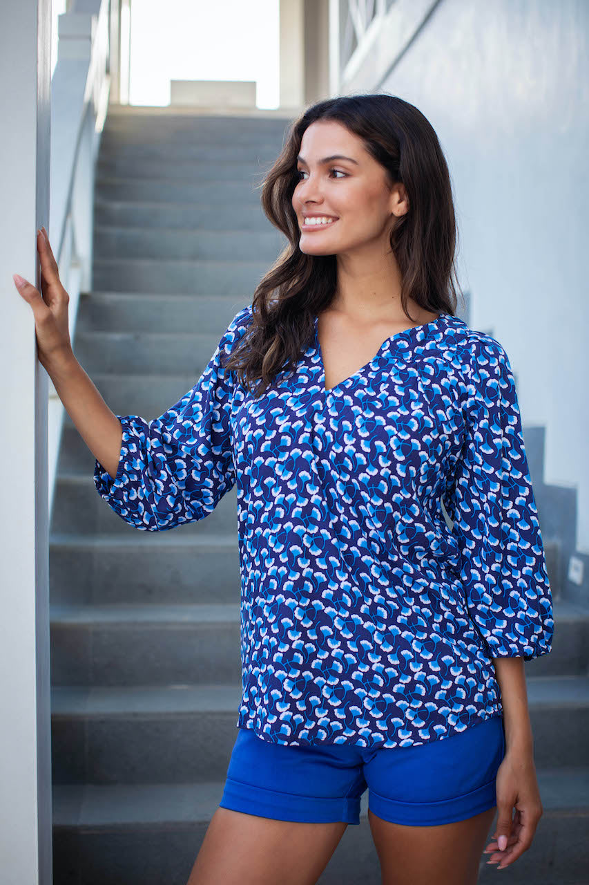 Pippa Top- Navy Ginko