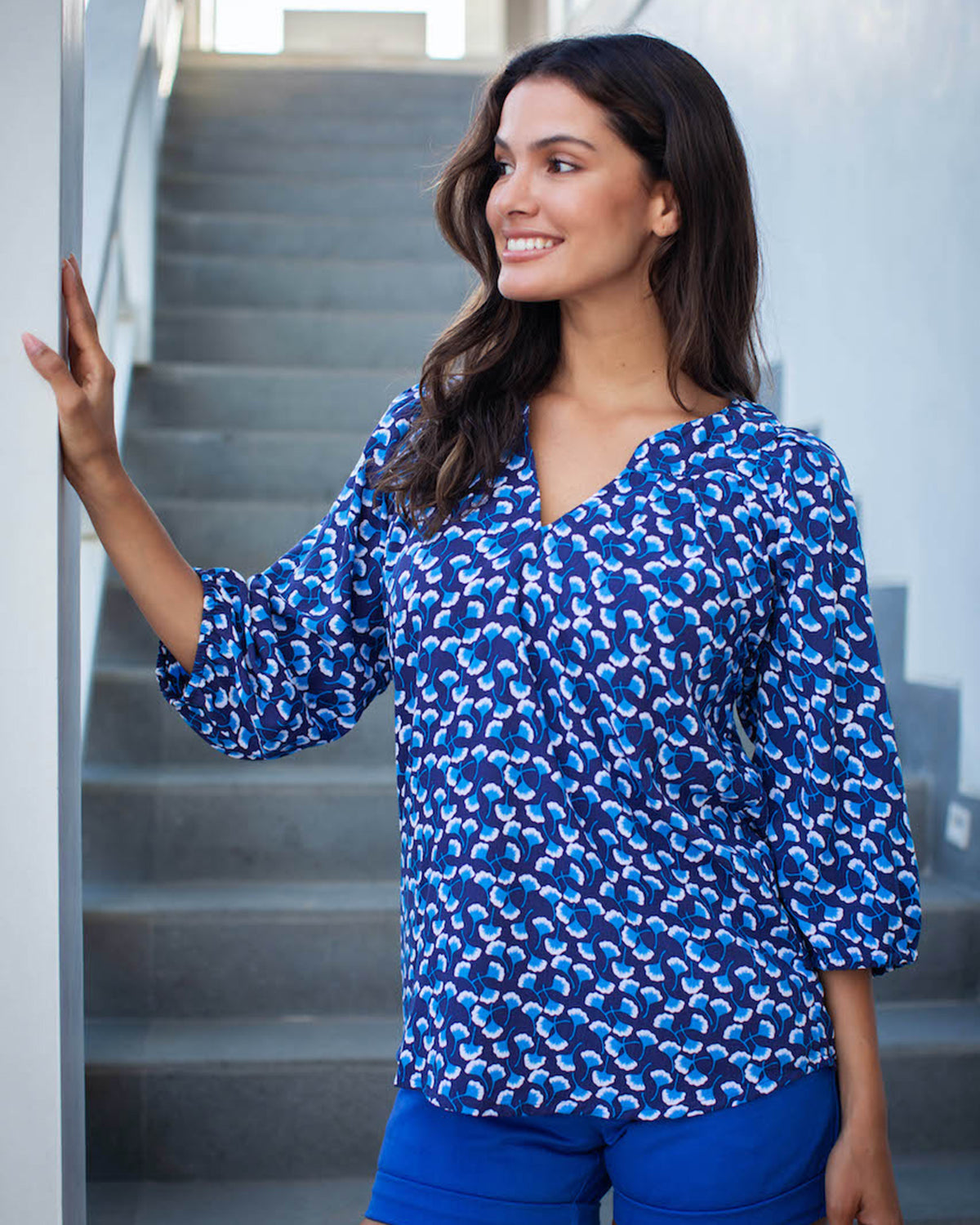 Pippa Top- Navy Ginko