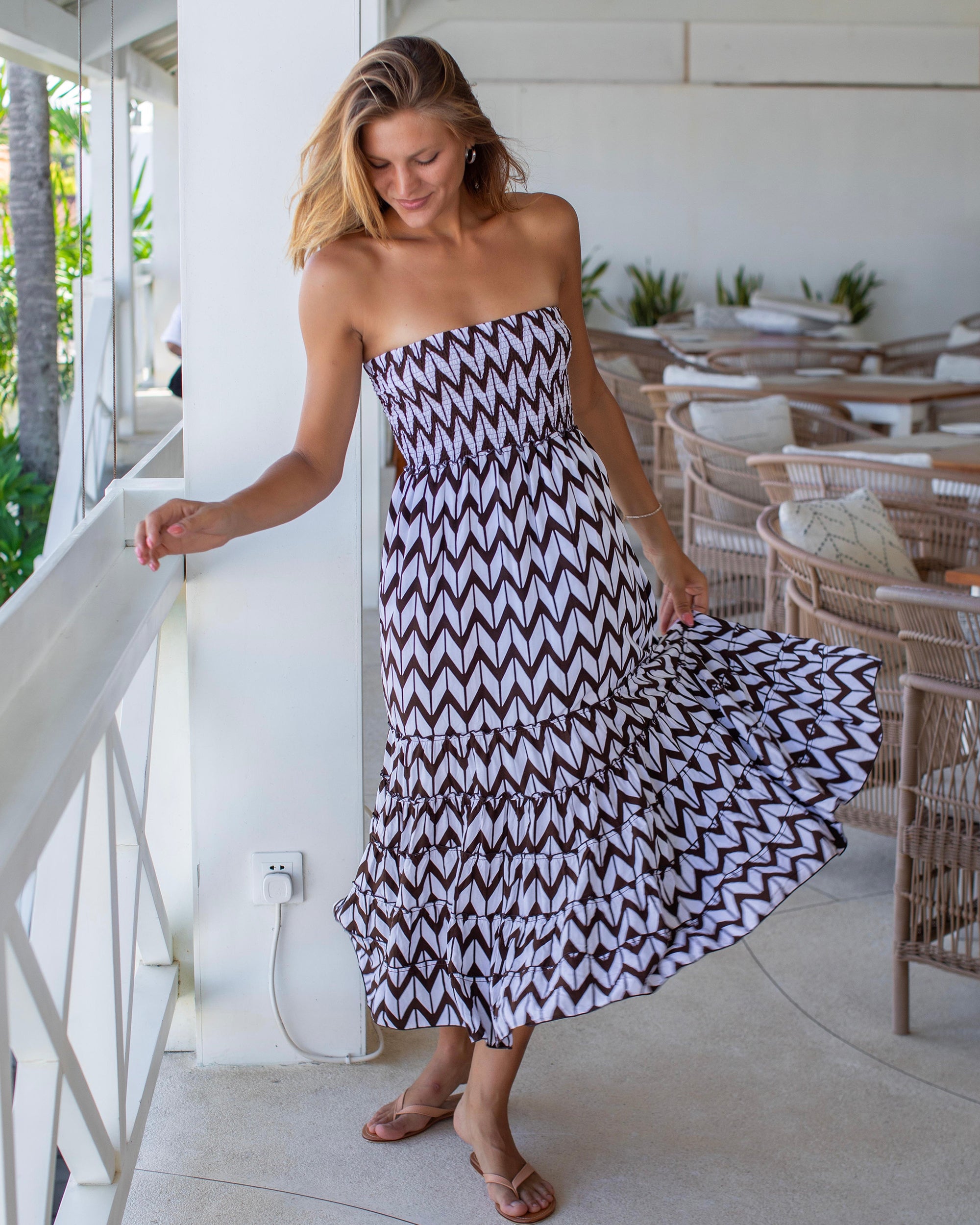 St Tropez Dress/Skirt -Chocolate Chevron