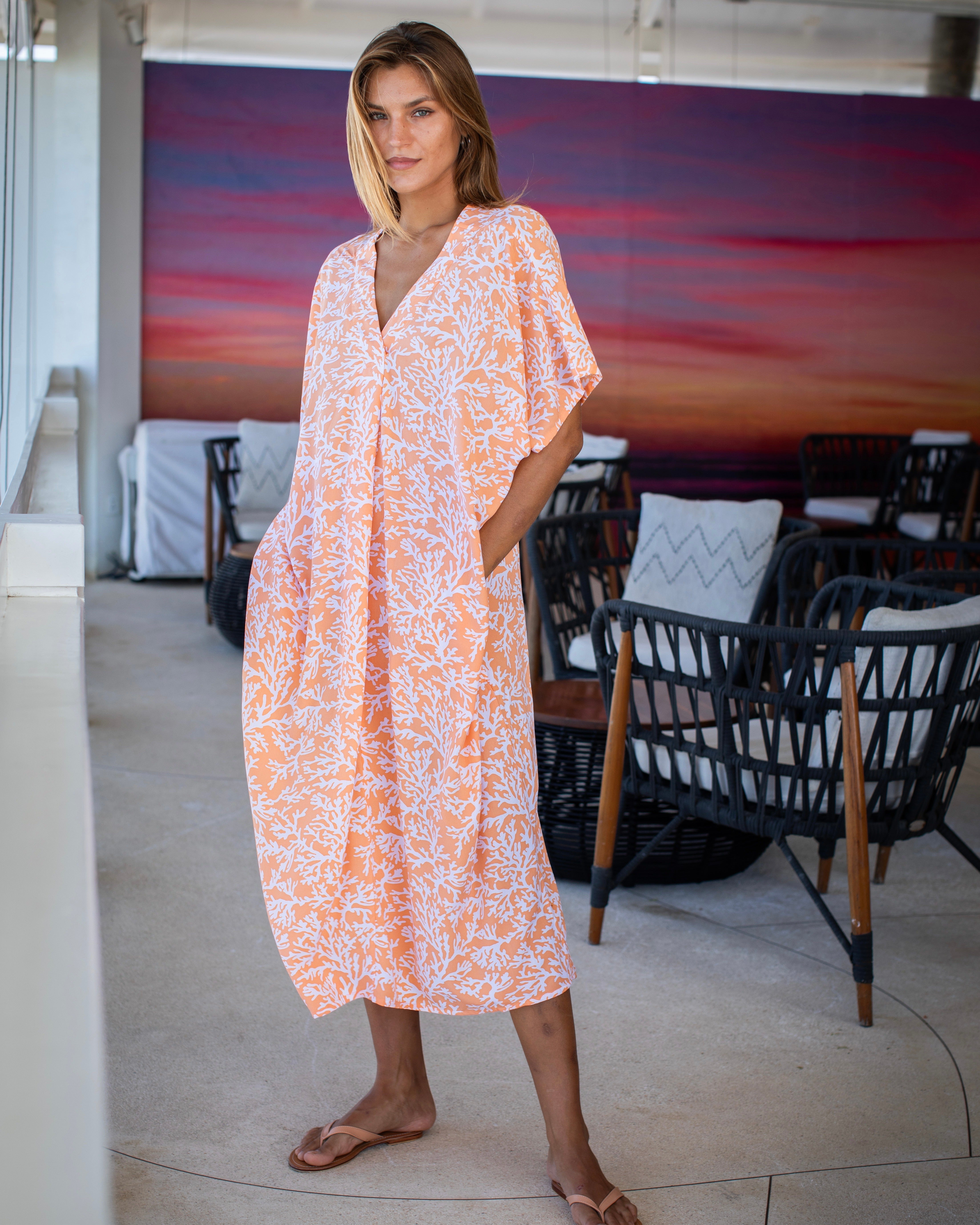 Tessa Dress - Melon Coral