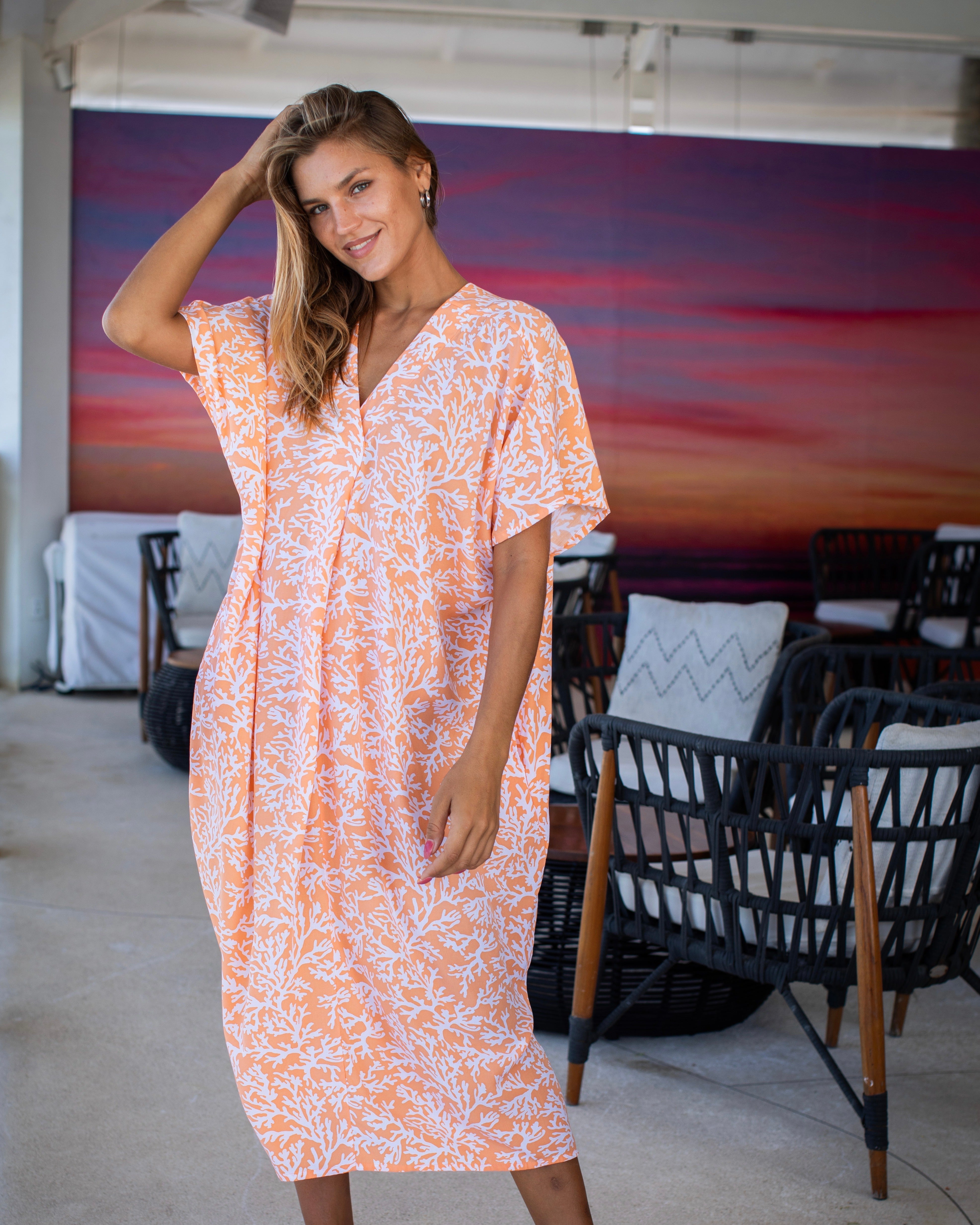 Tessa Dress - Melon Coral