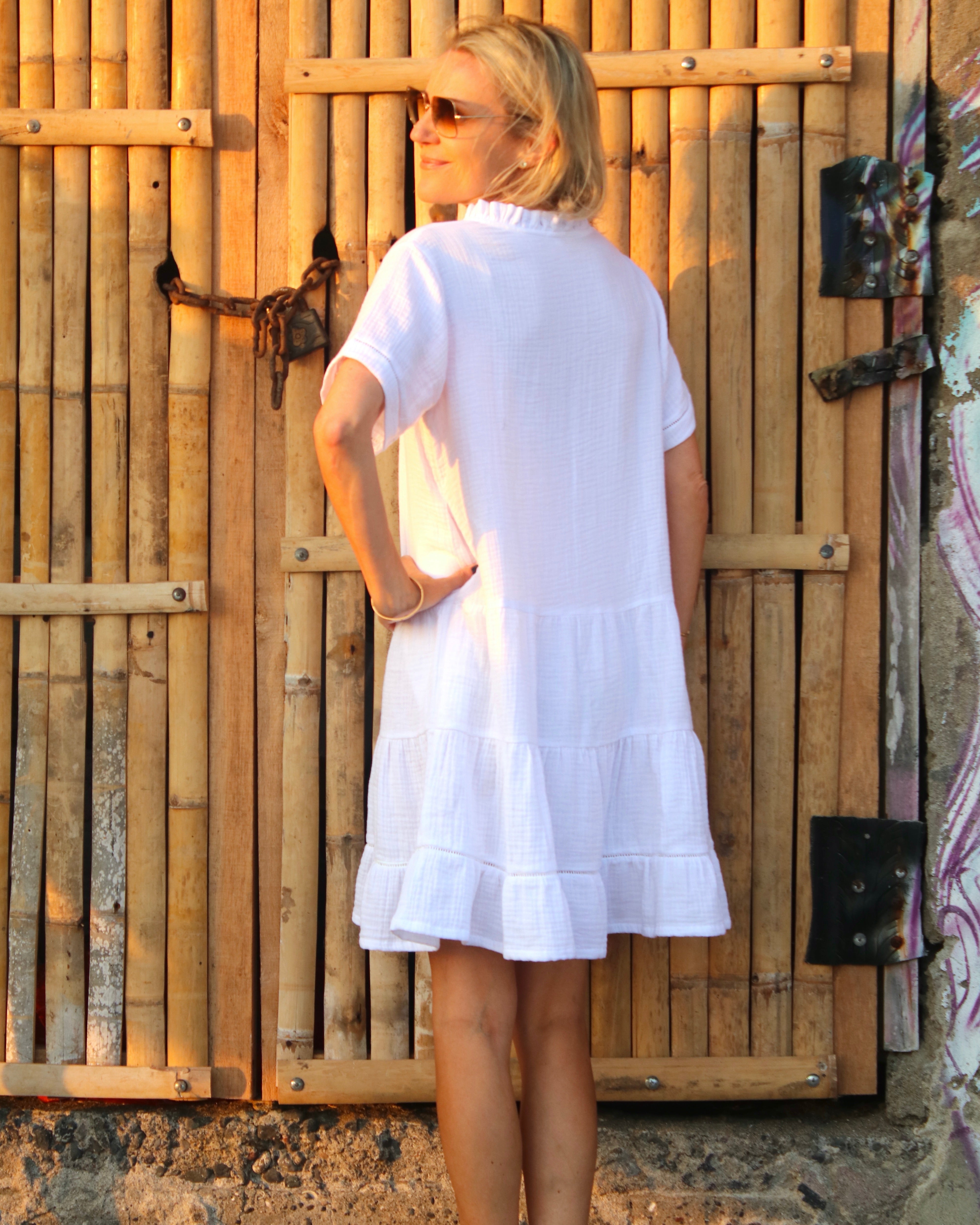 Tina Dress - White Bubble